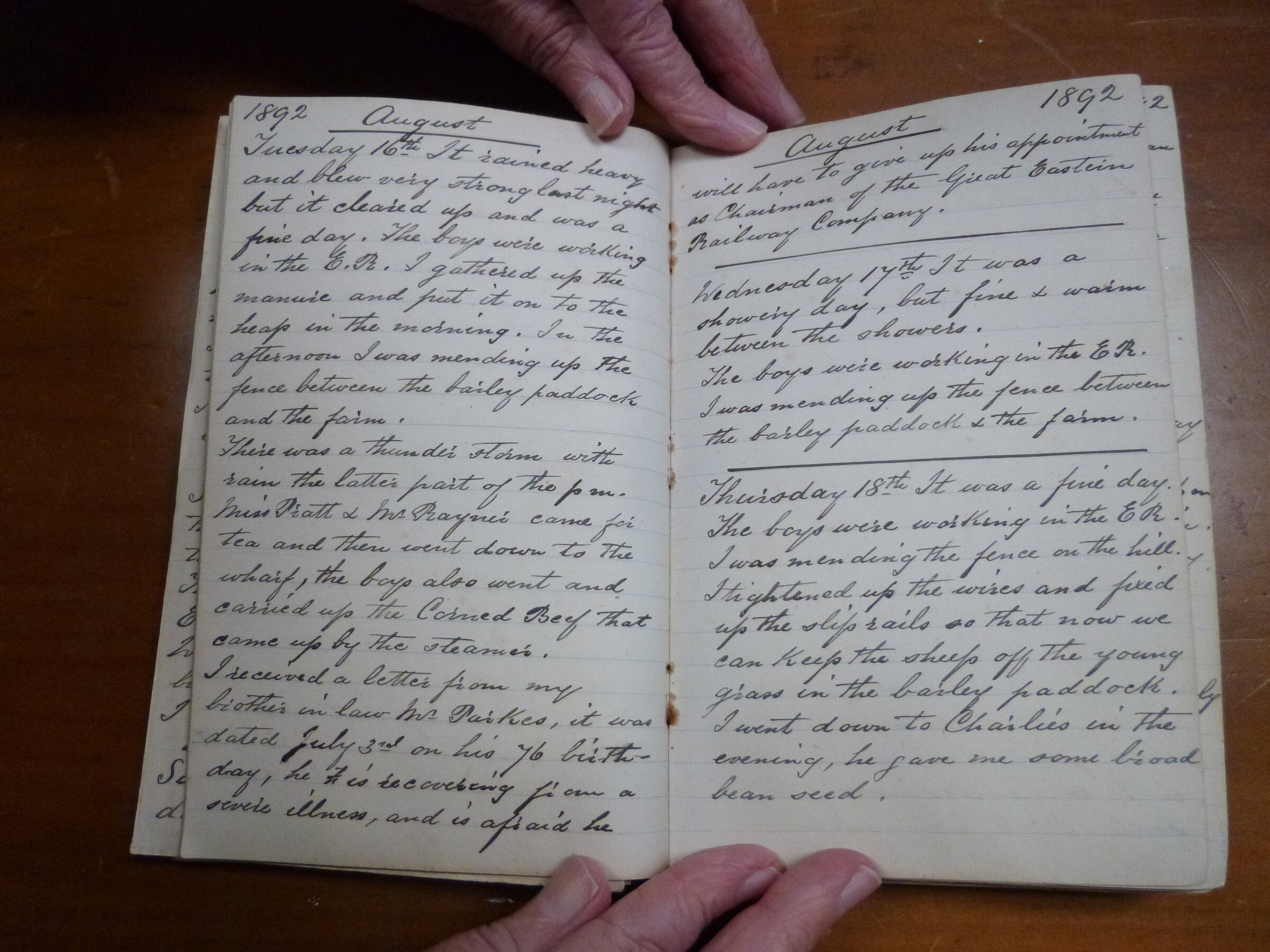 Original CS Clarke diary page