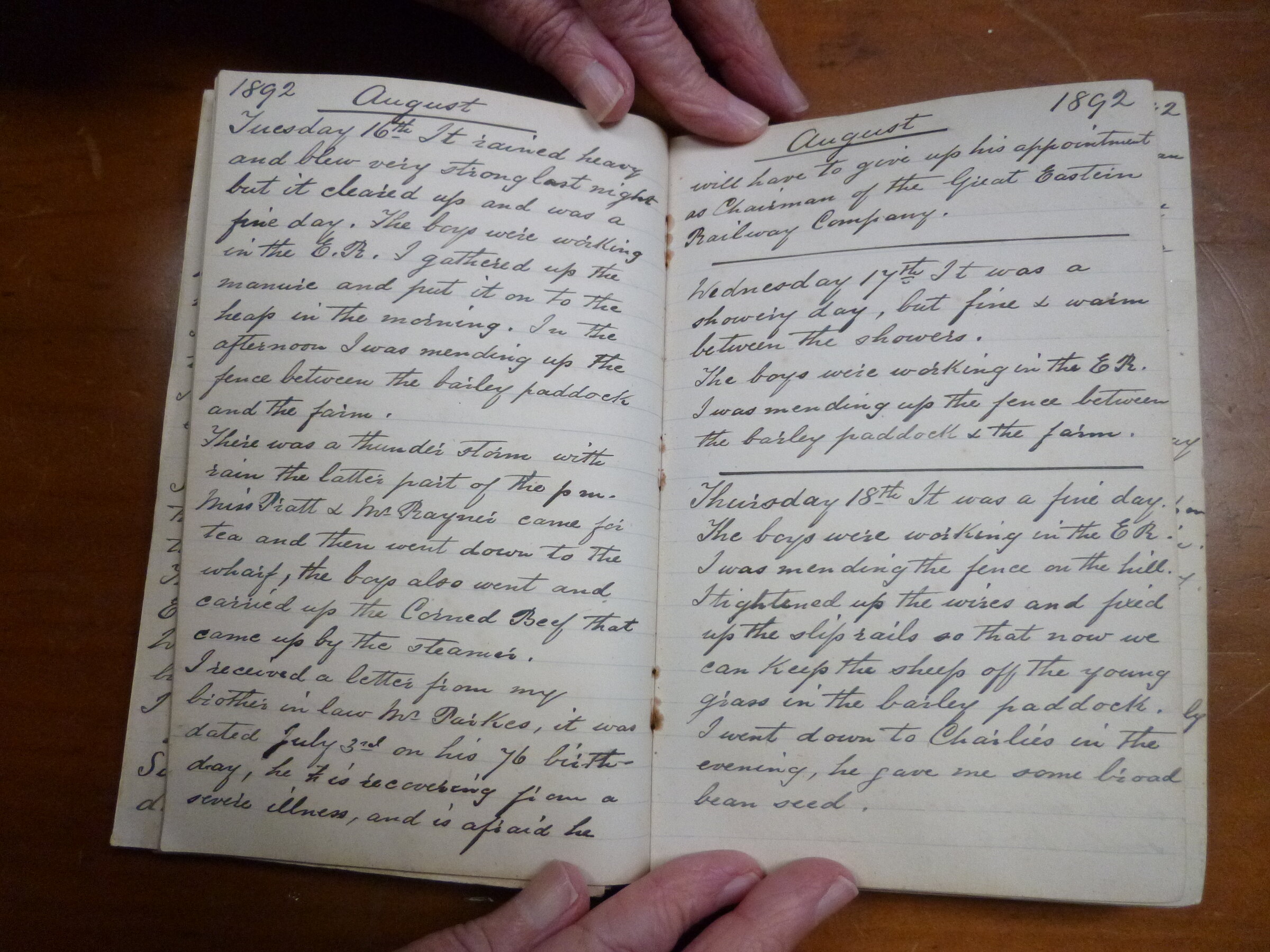 Original CS Clarke diary page