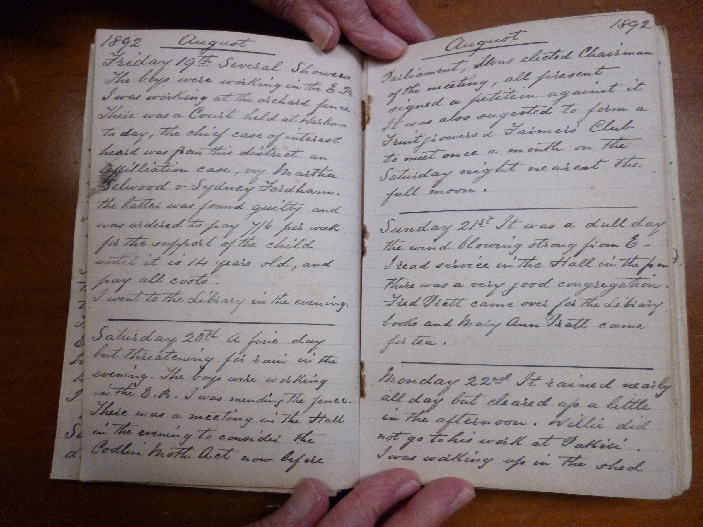 Original CS Clarke diary page