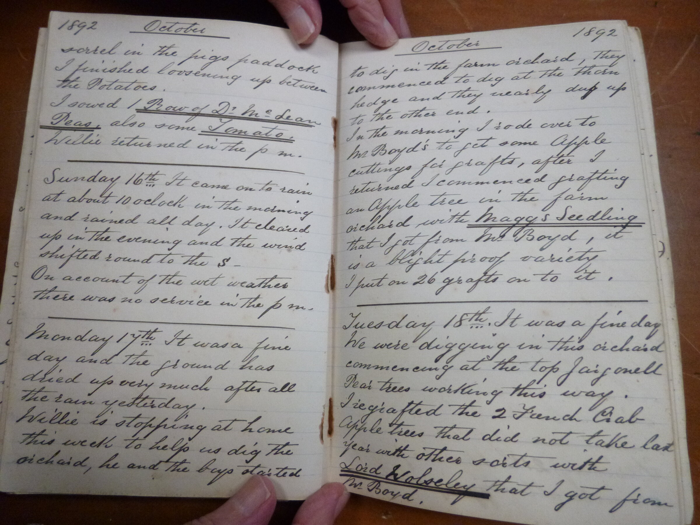 Original CS Clarke diary page