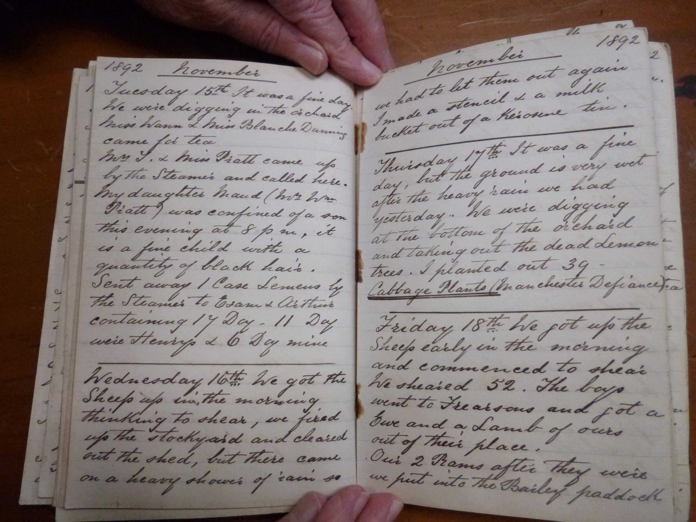 Original CS Clarke diary page