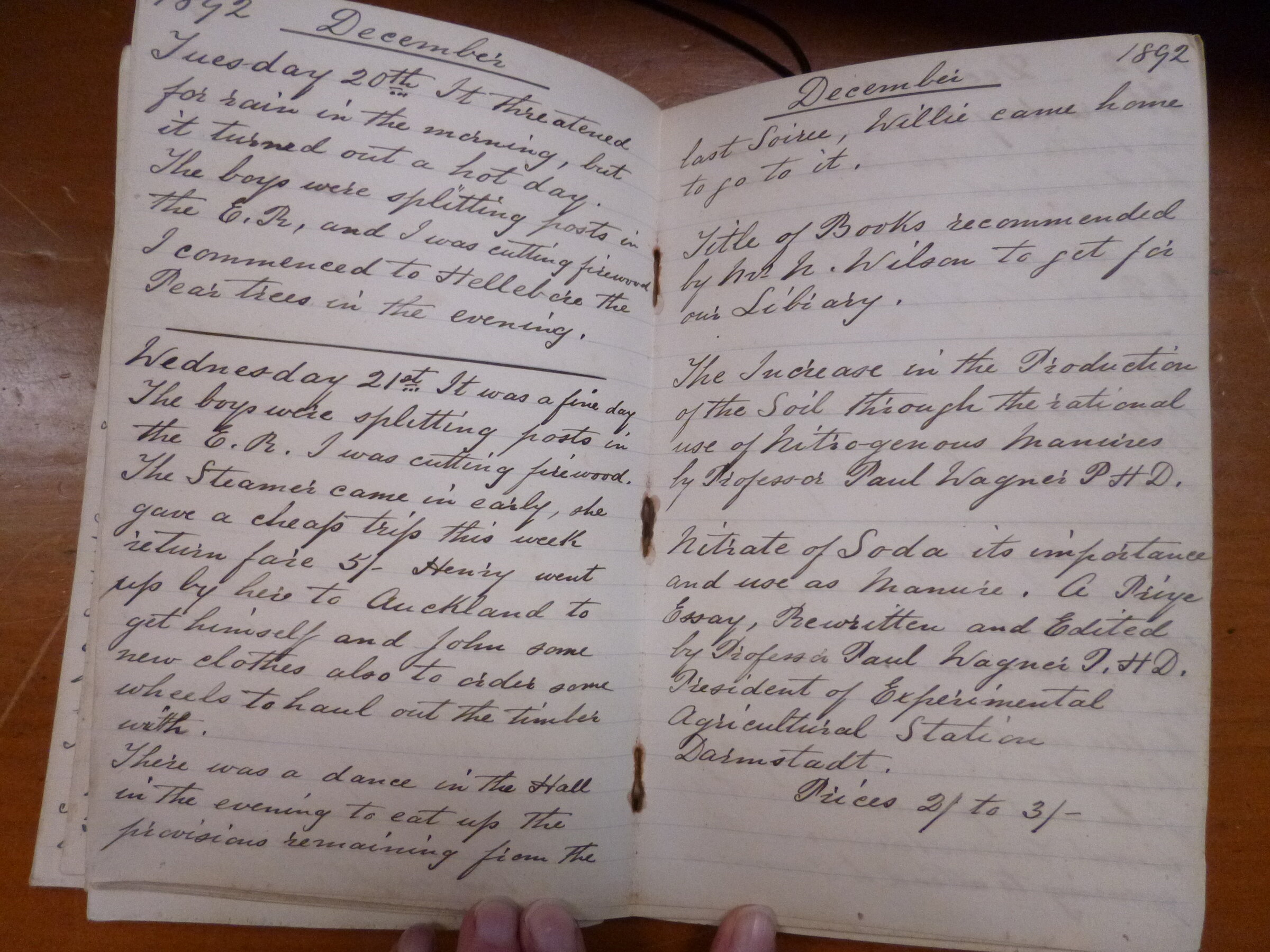 Original CS Clarke diary page