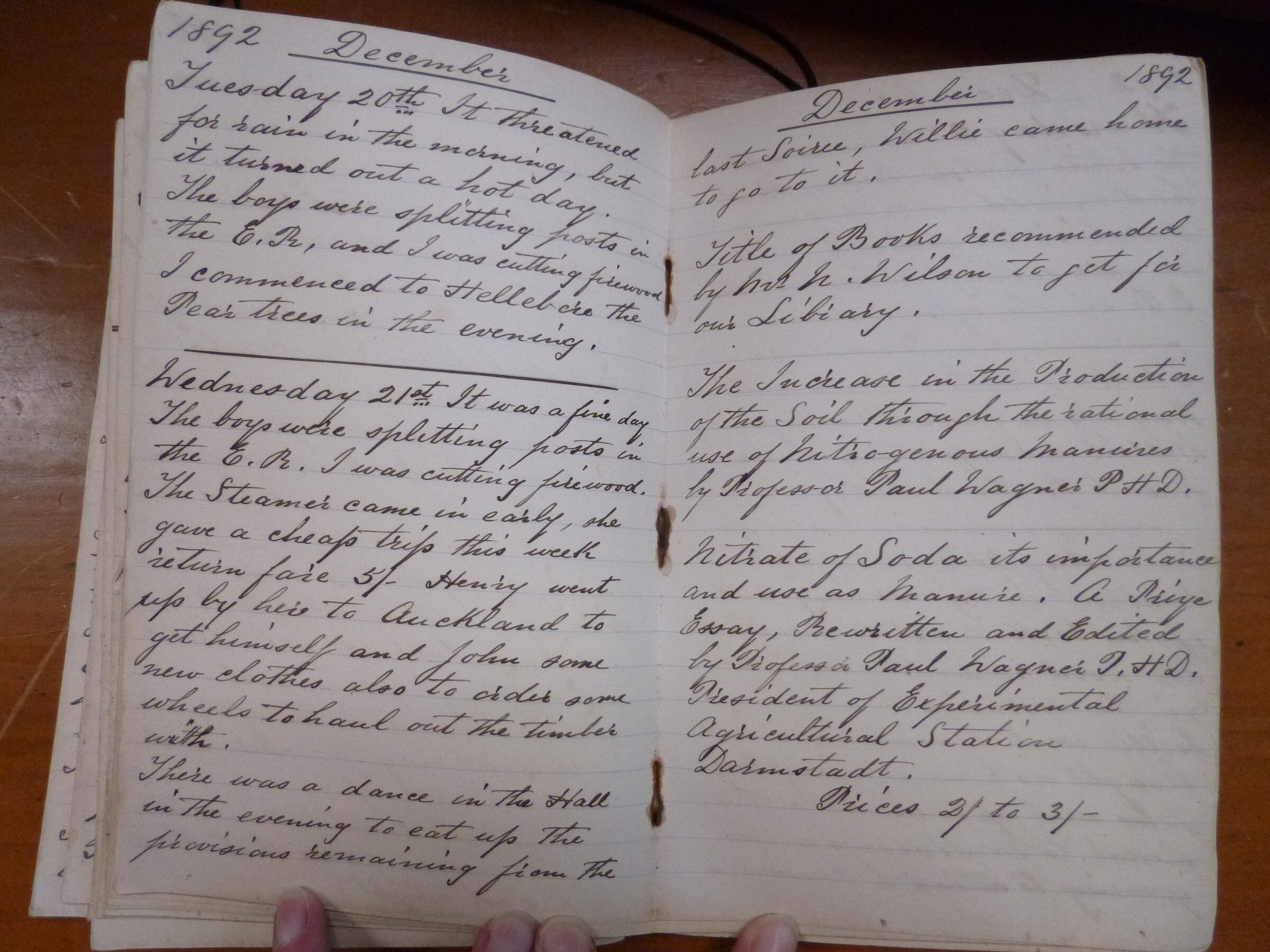 Original CS Clarke diary page