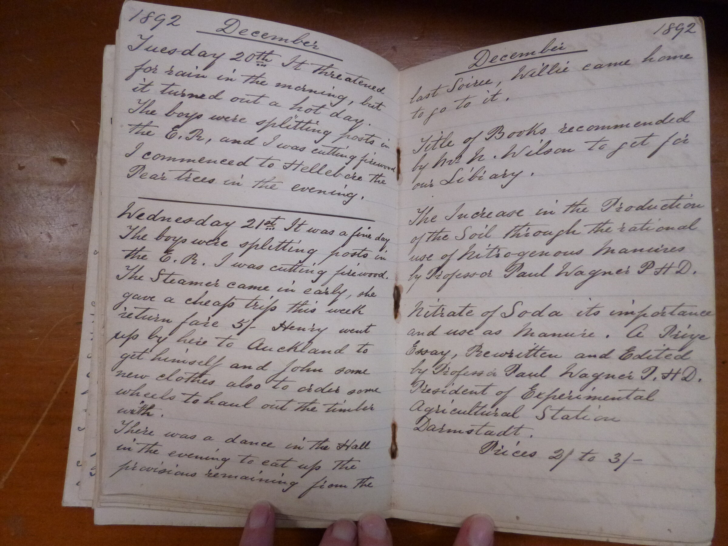 Original CS Clarke diary page