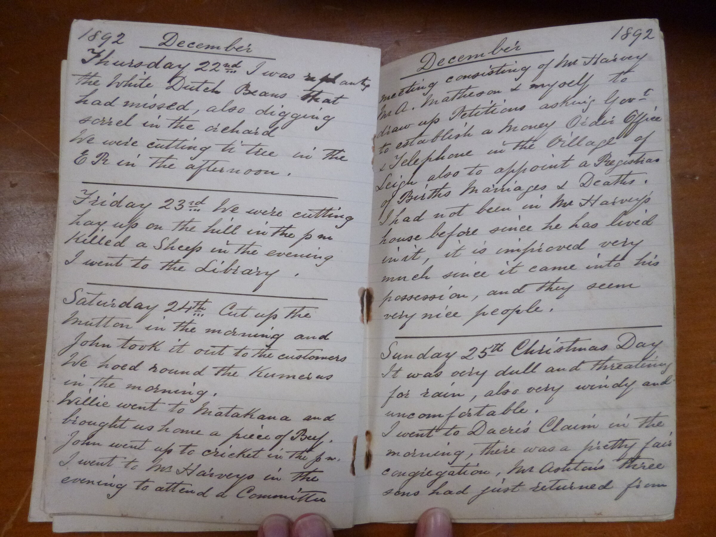 Original CS Clarke diary page