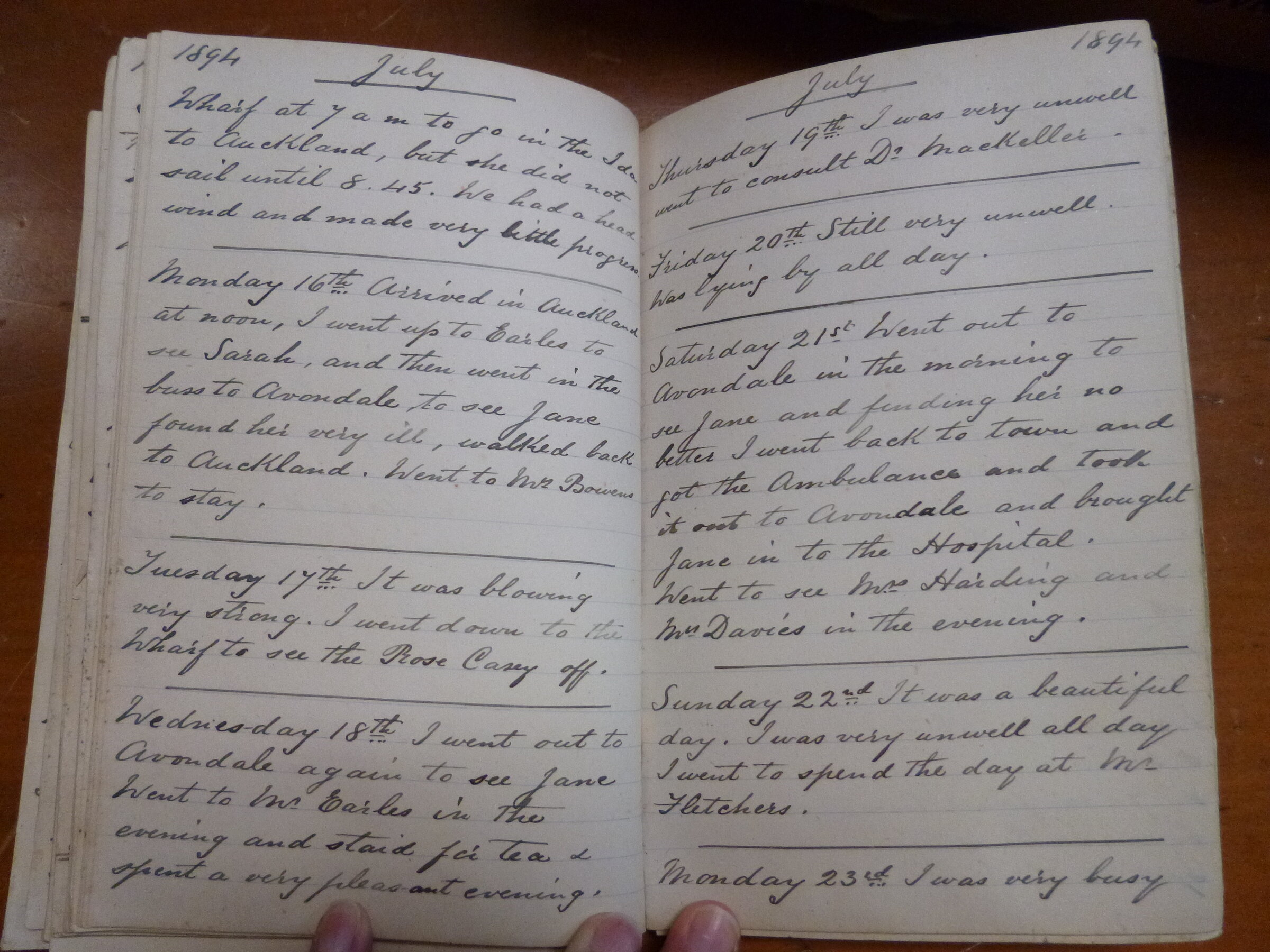 Original CS Clarke diary page