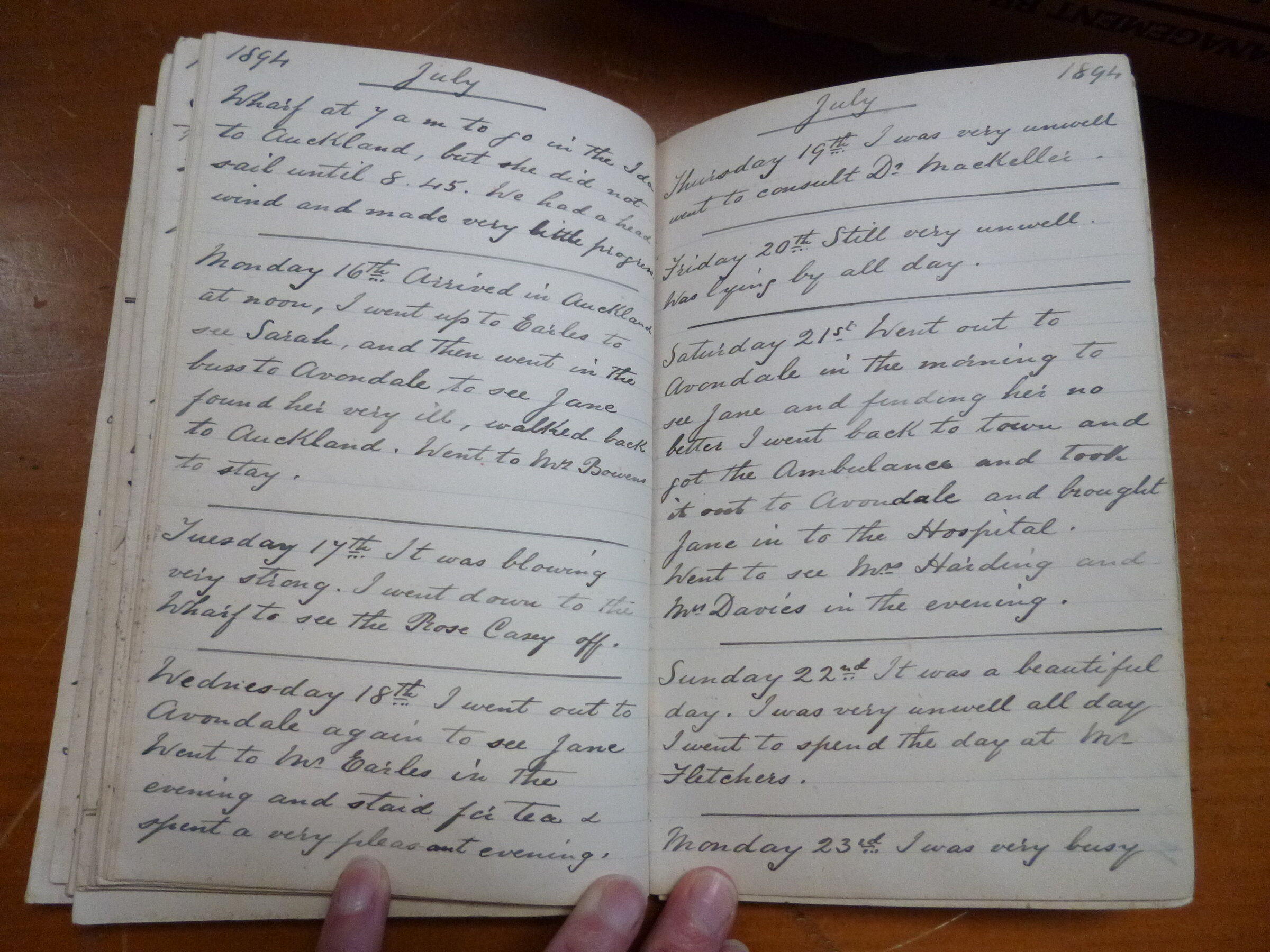 Original CS Clarke diary page
