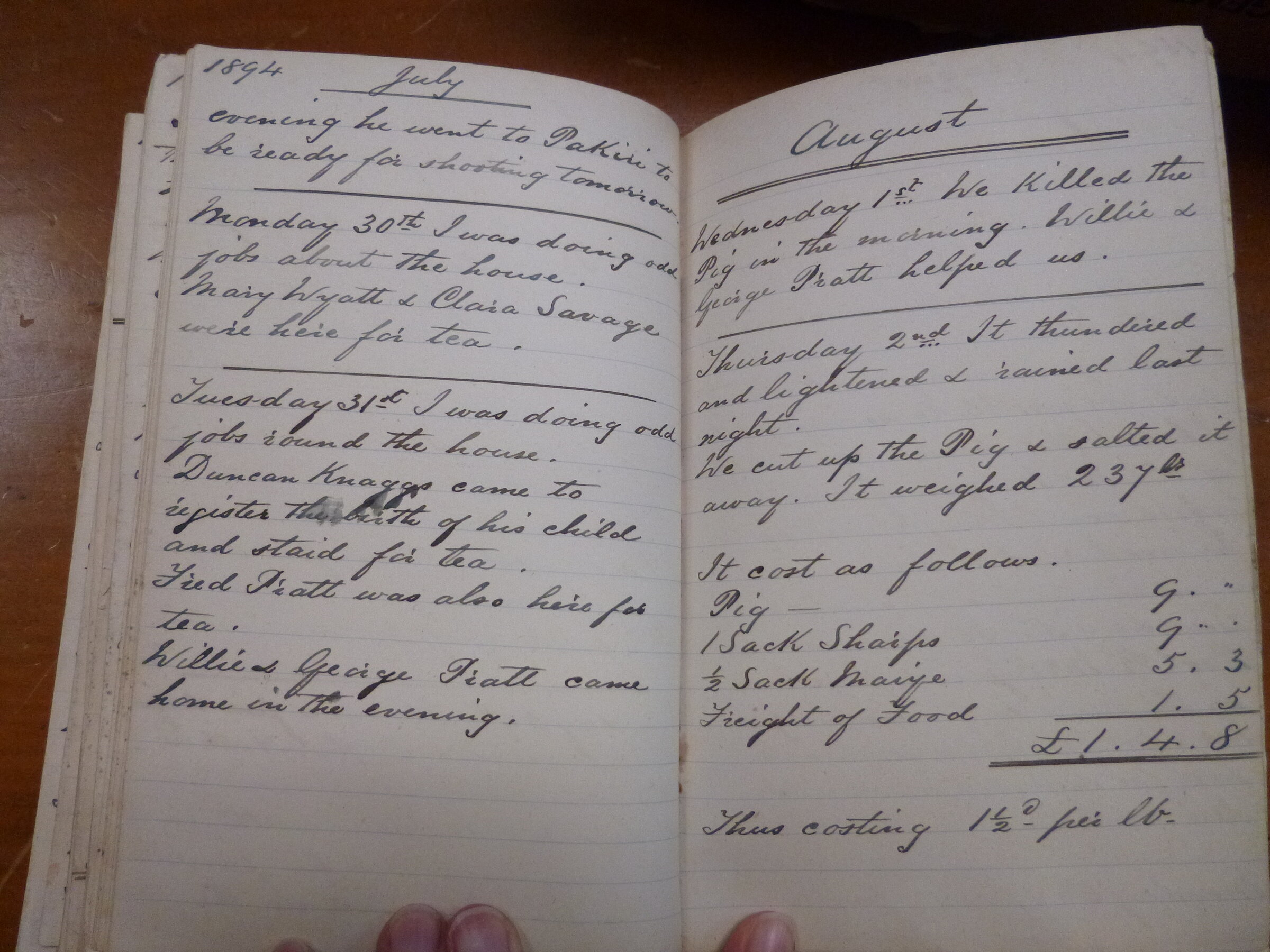 Original CS Clarke diary page