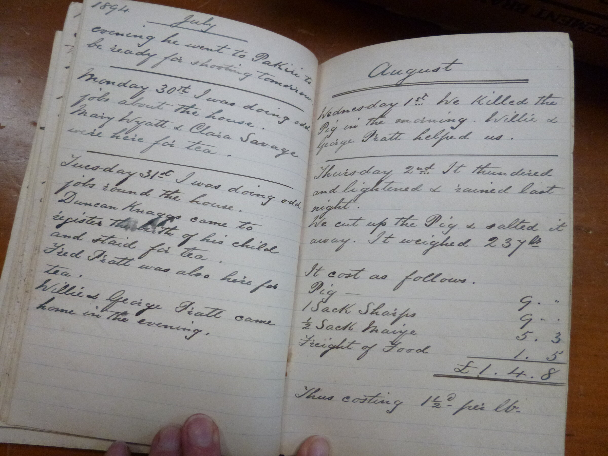 Original CS Clarke diary page