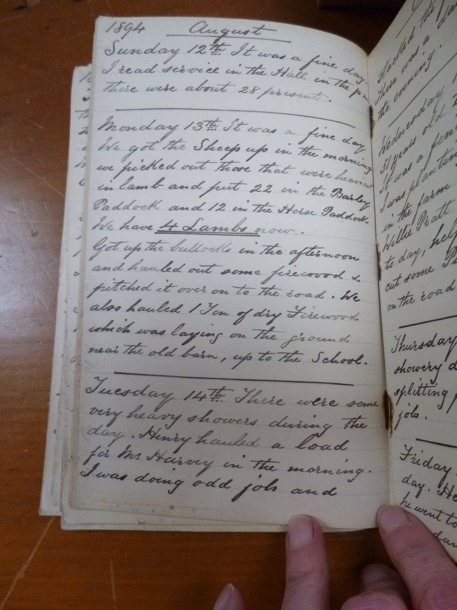 Original CS Clarke diary page