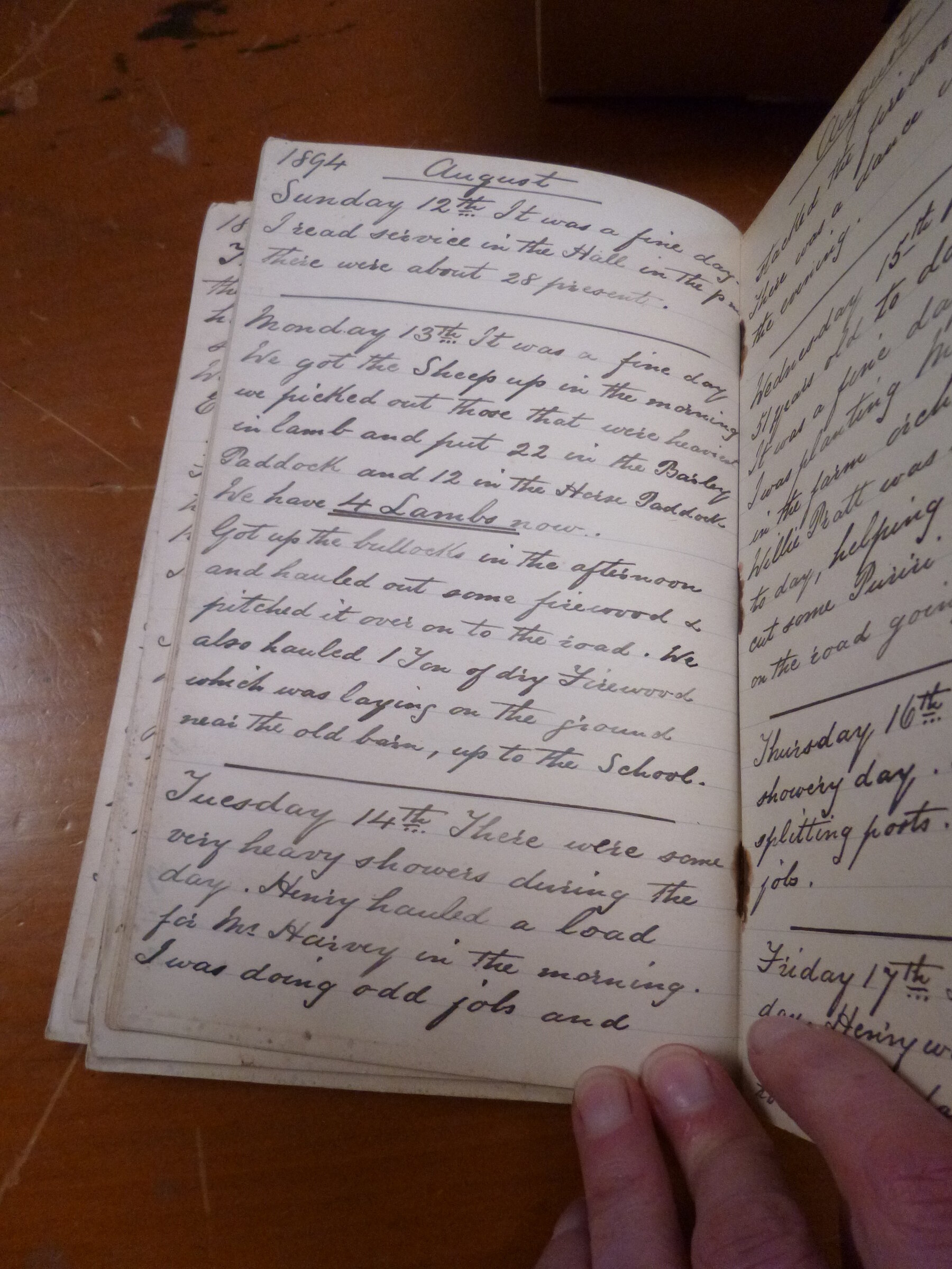 Original CS Clarke diary page