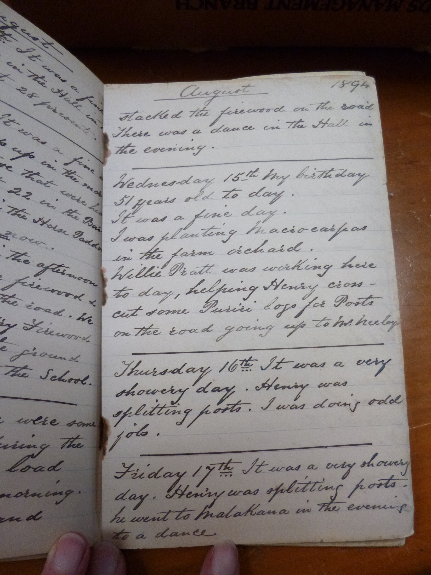 Original CS Clarke diary page