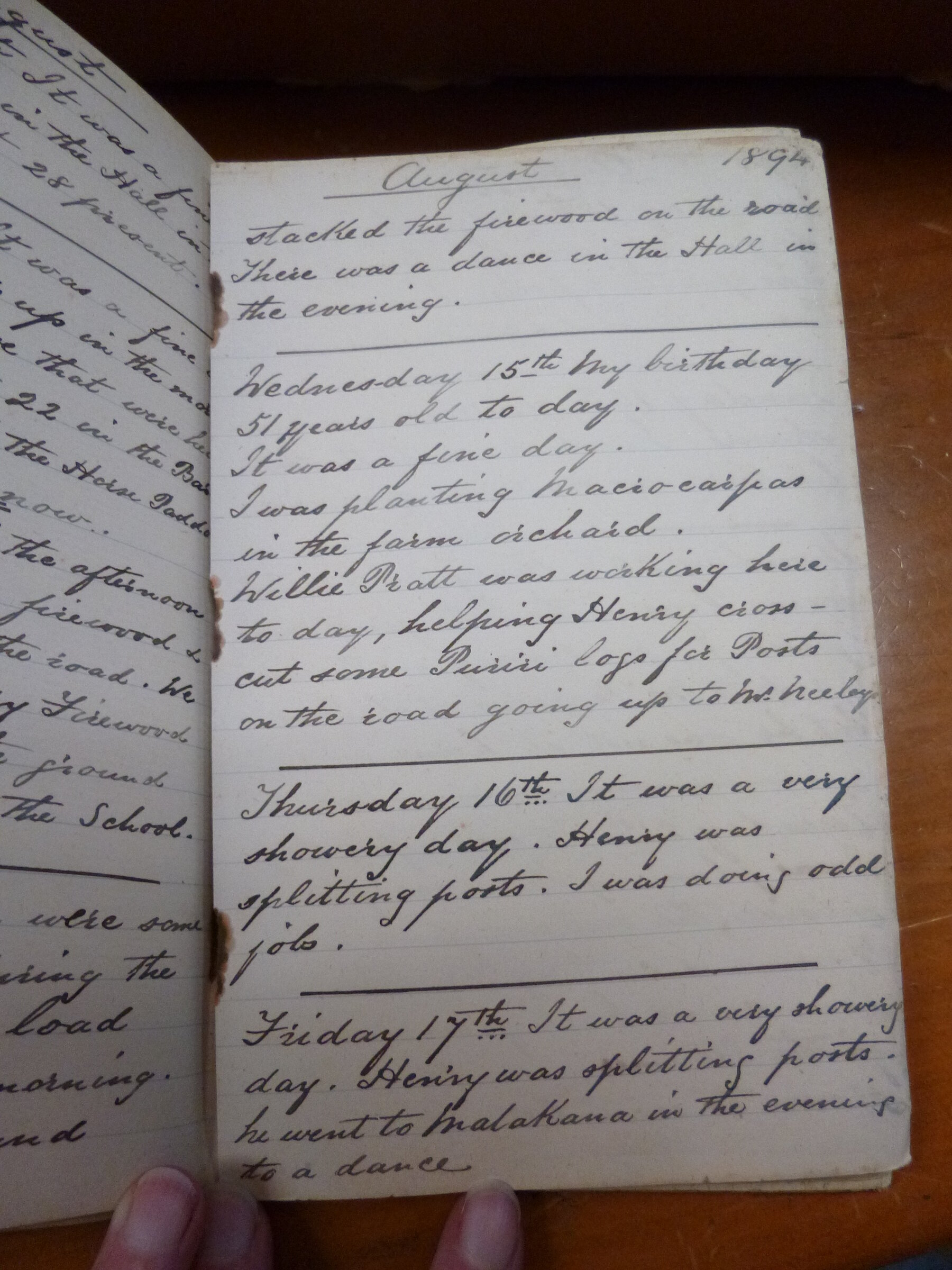 Original CS Clarke diary page
