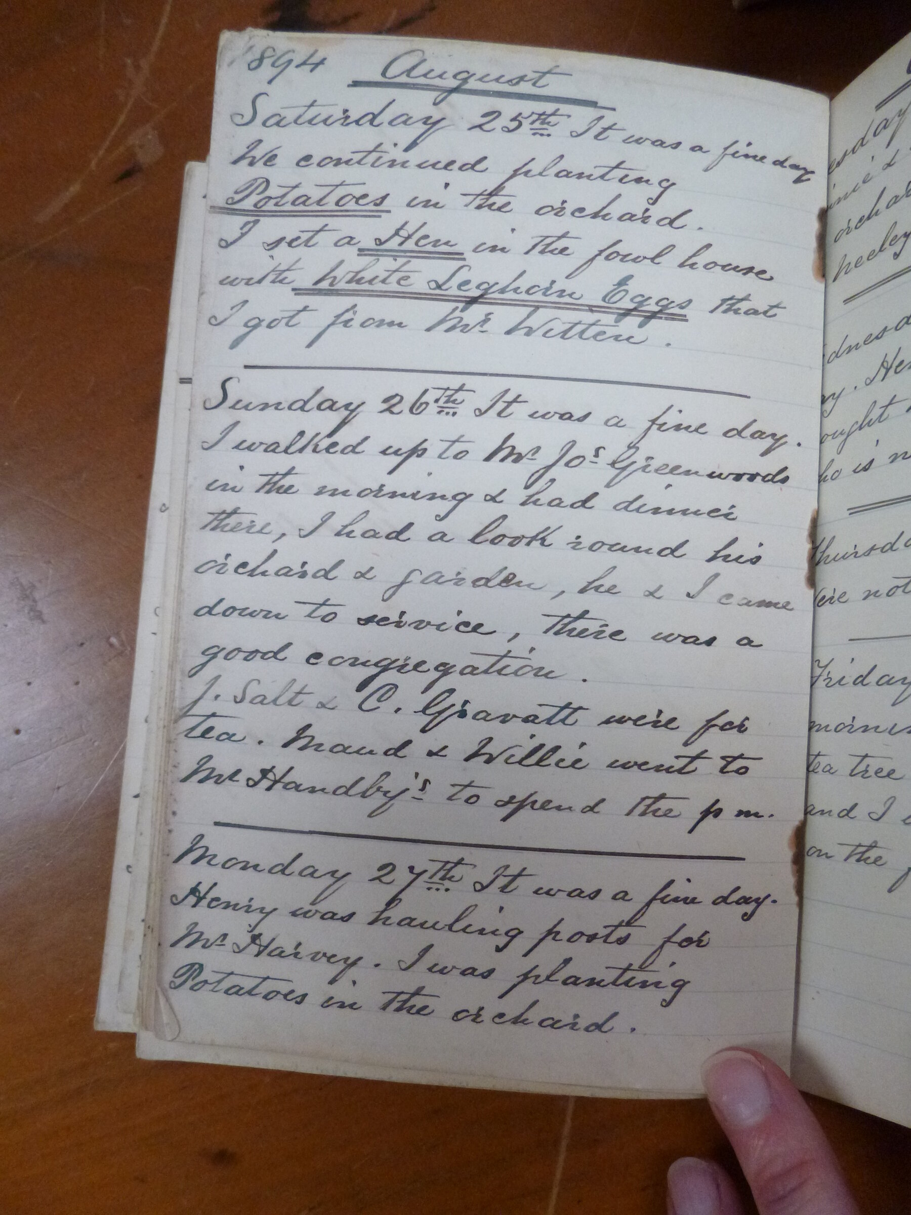 Original CS Clarke diary page