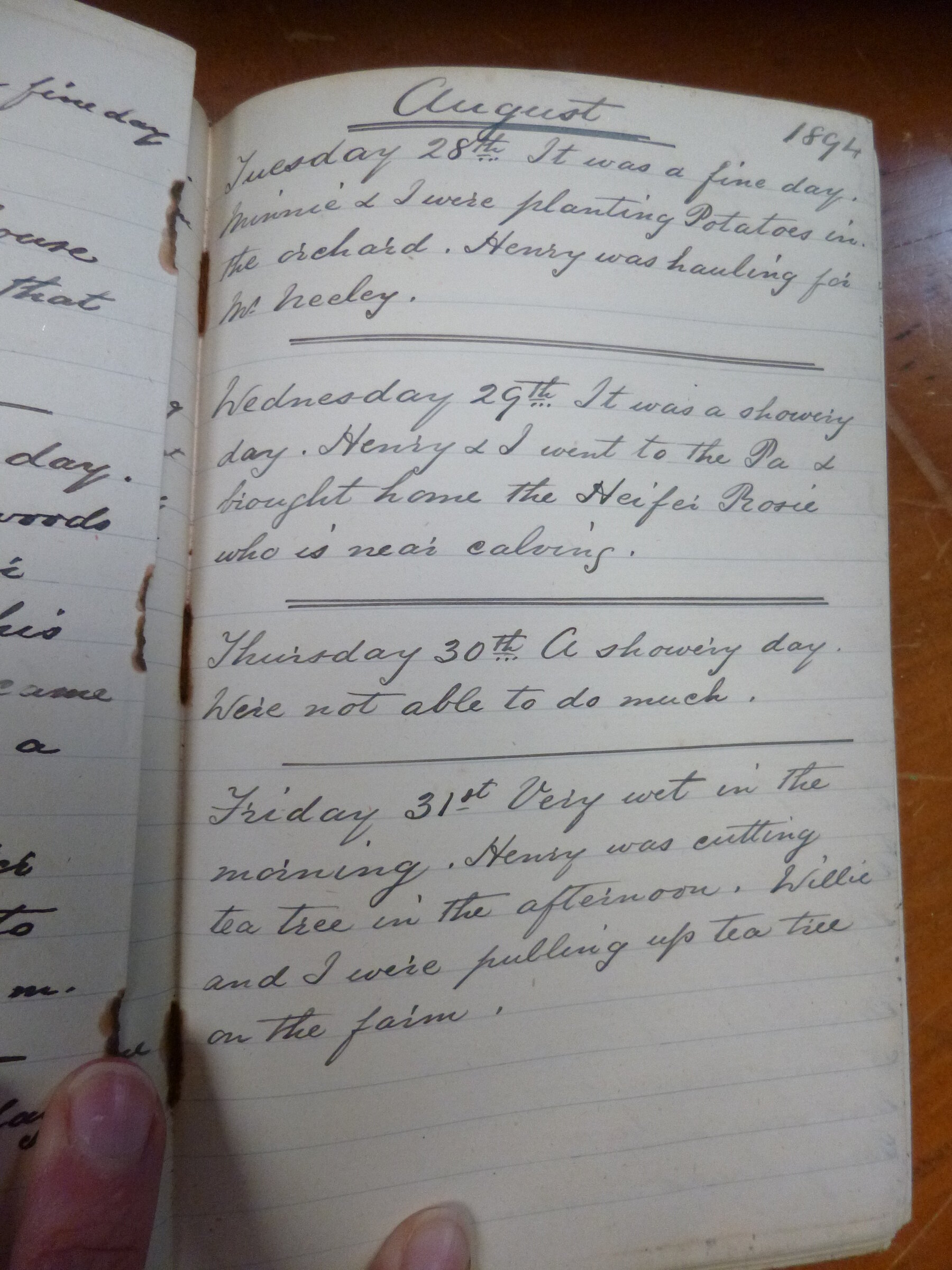 Original CS Clarke diary page