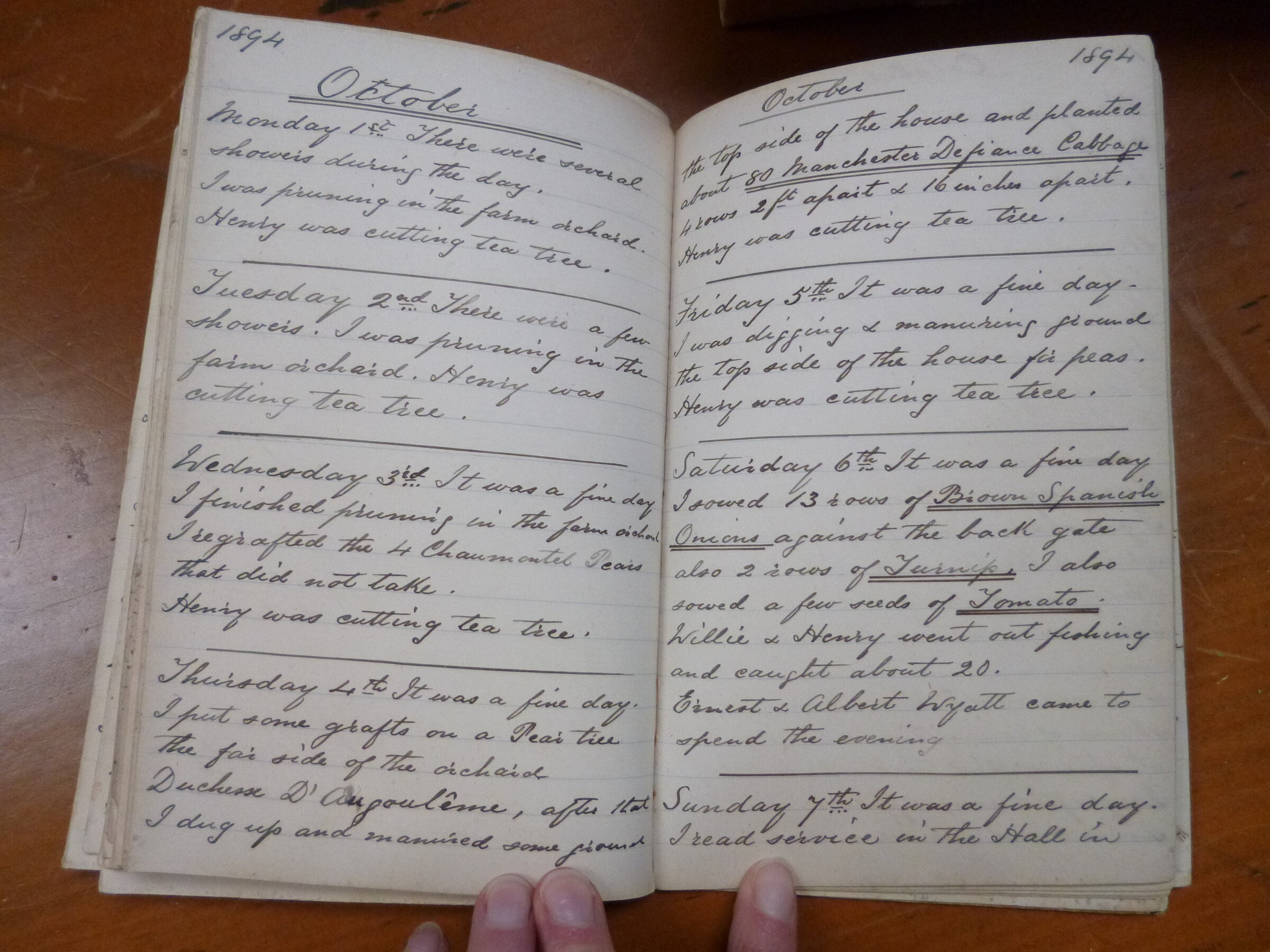 Original CS Clarke diary page