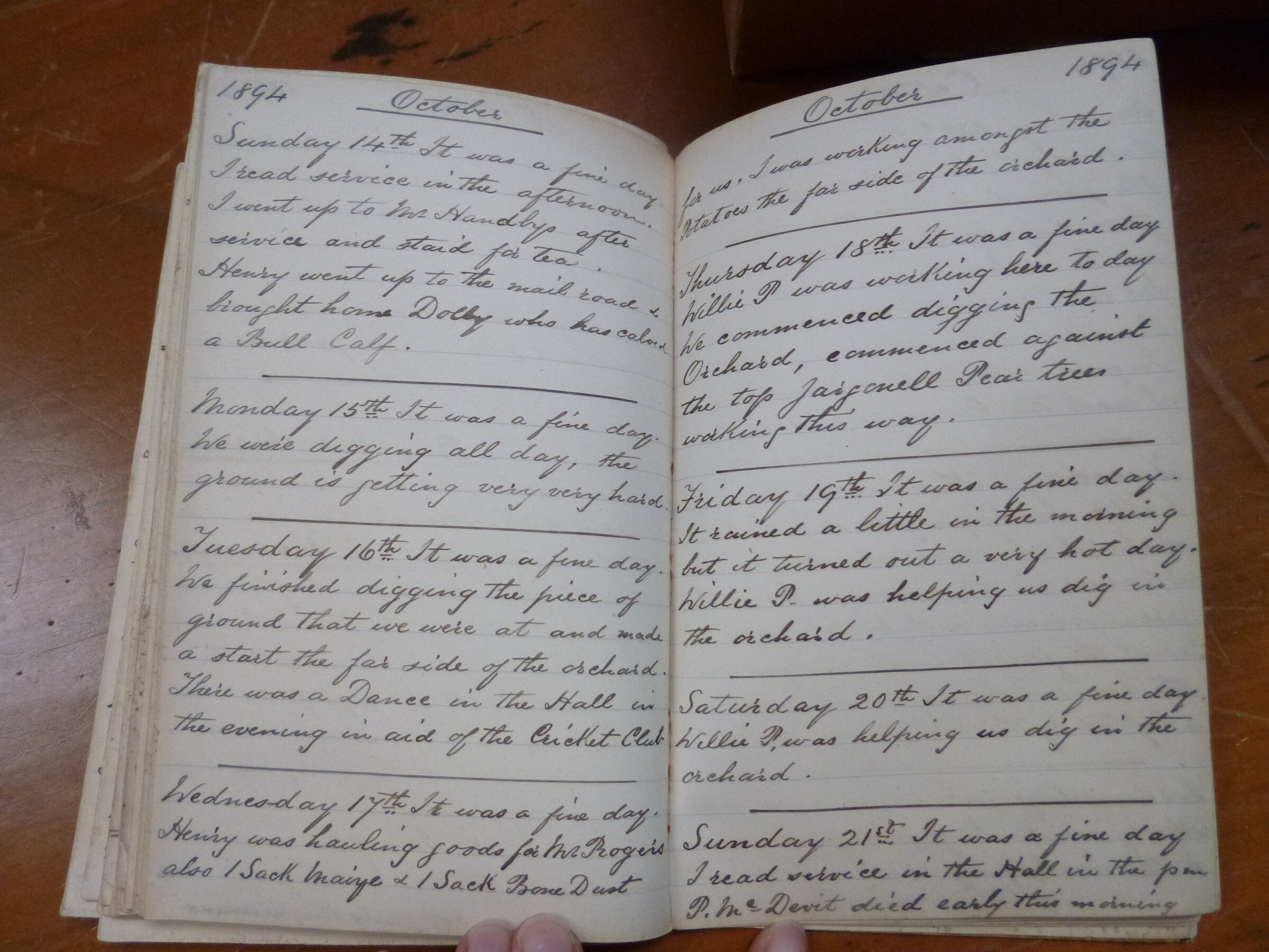 Original CS Clarke diary page