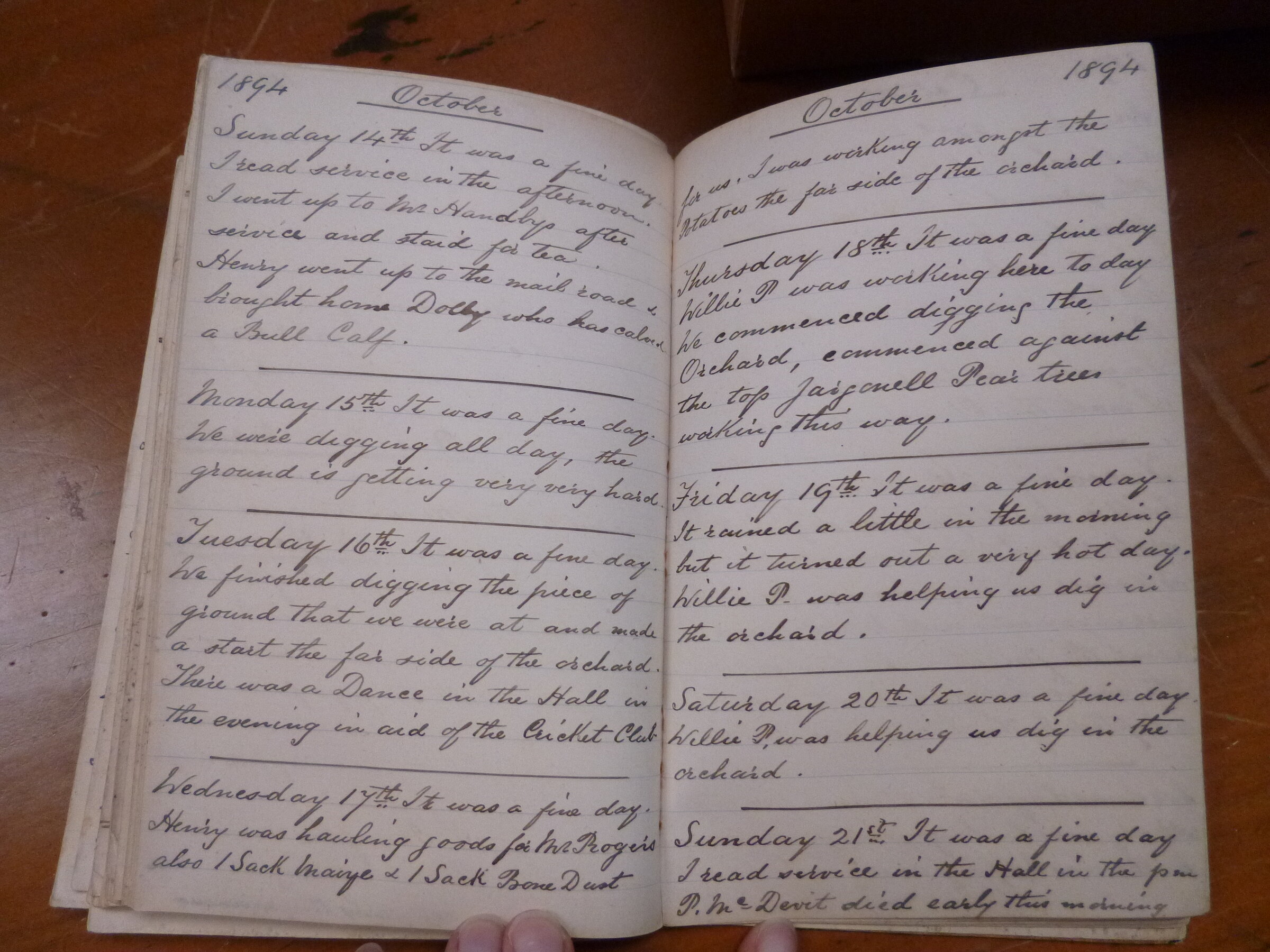 Original CS Clarke diary page