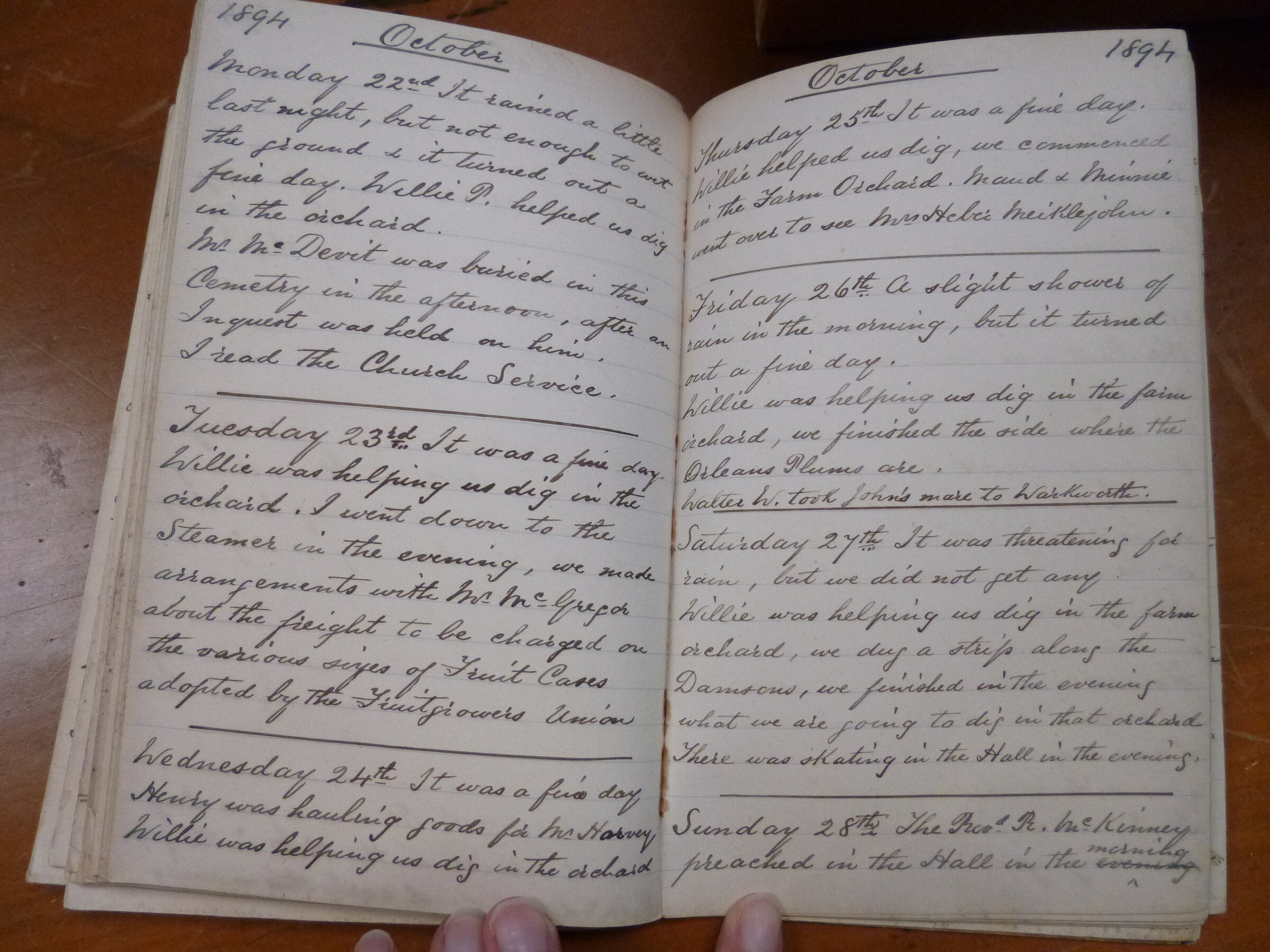 Original CS Clarke diary page