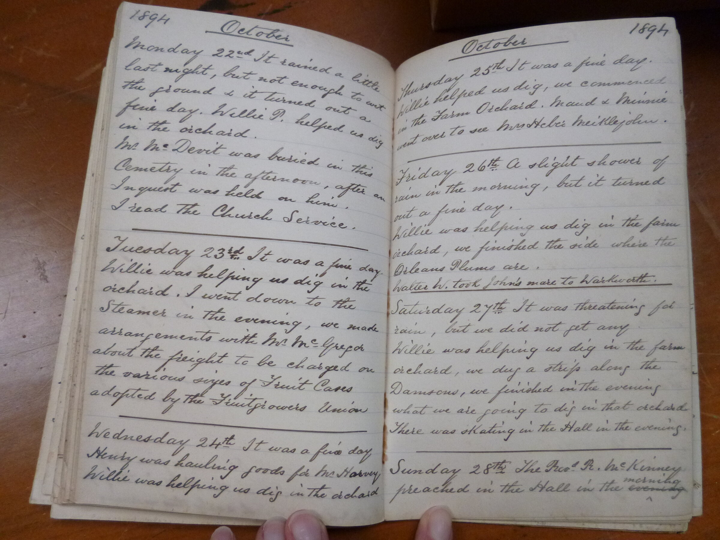Original CS Clarke diary page