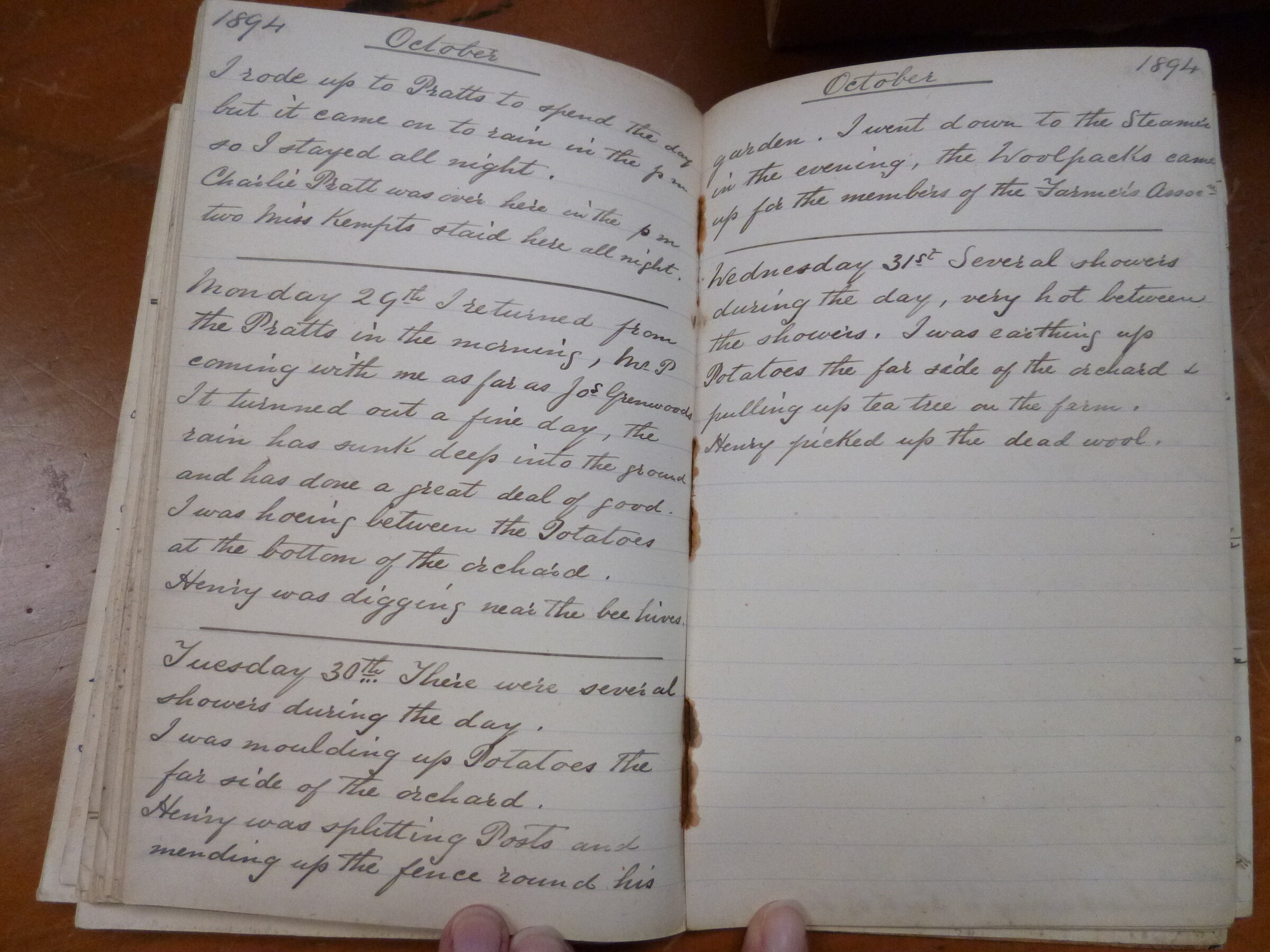 Original CS Clarke diary page