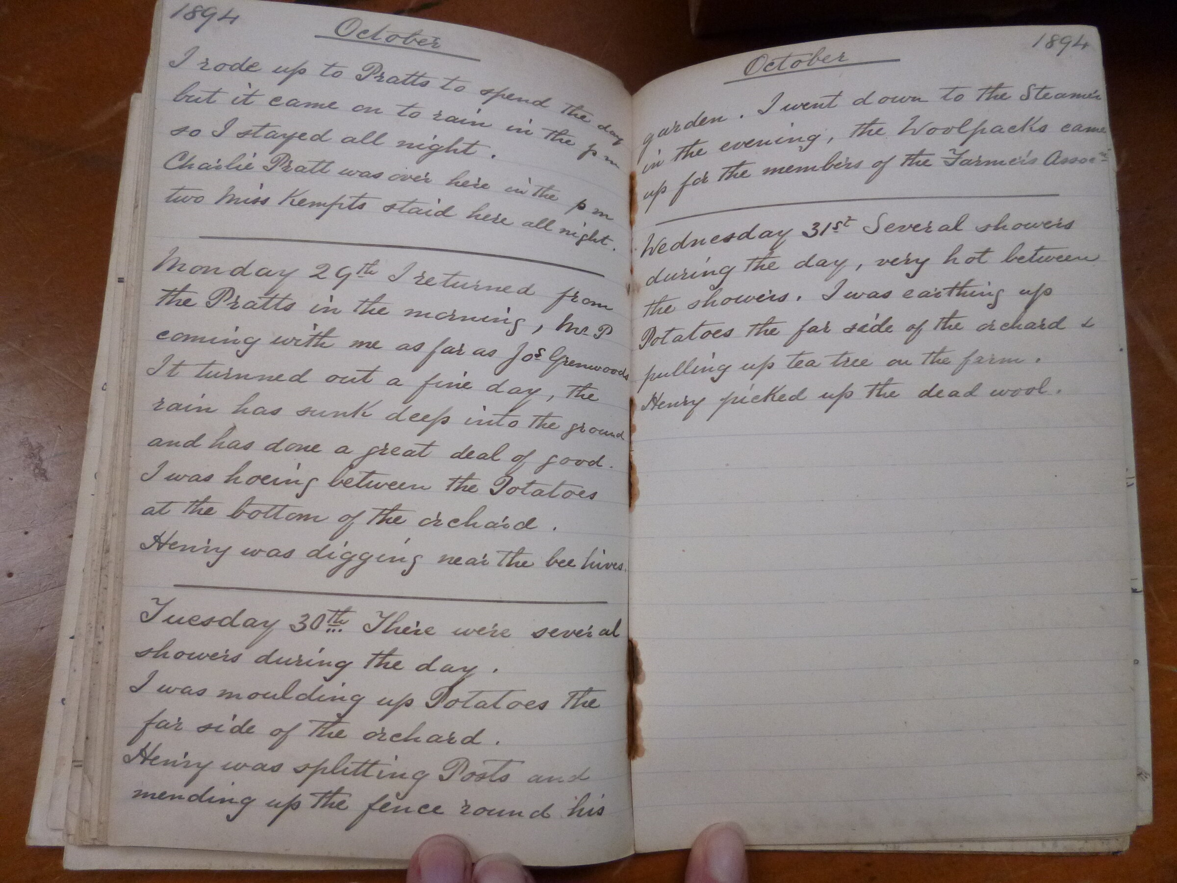 Original CS Clarke diary page