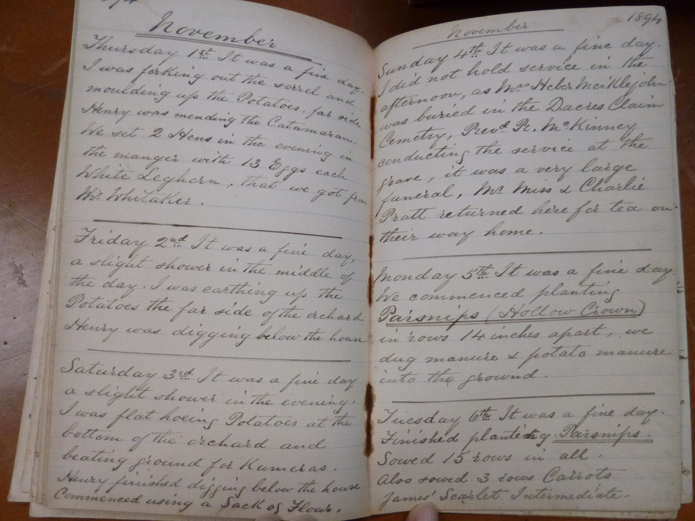 Original CS Clarke diary page