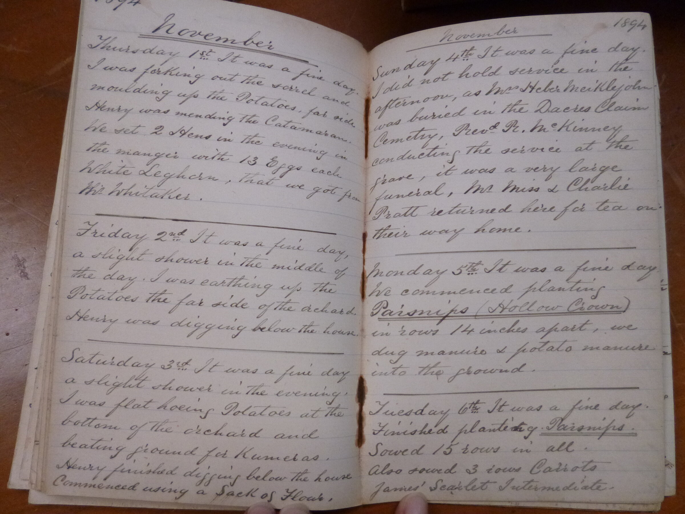 Original CS Clarke diary page