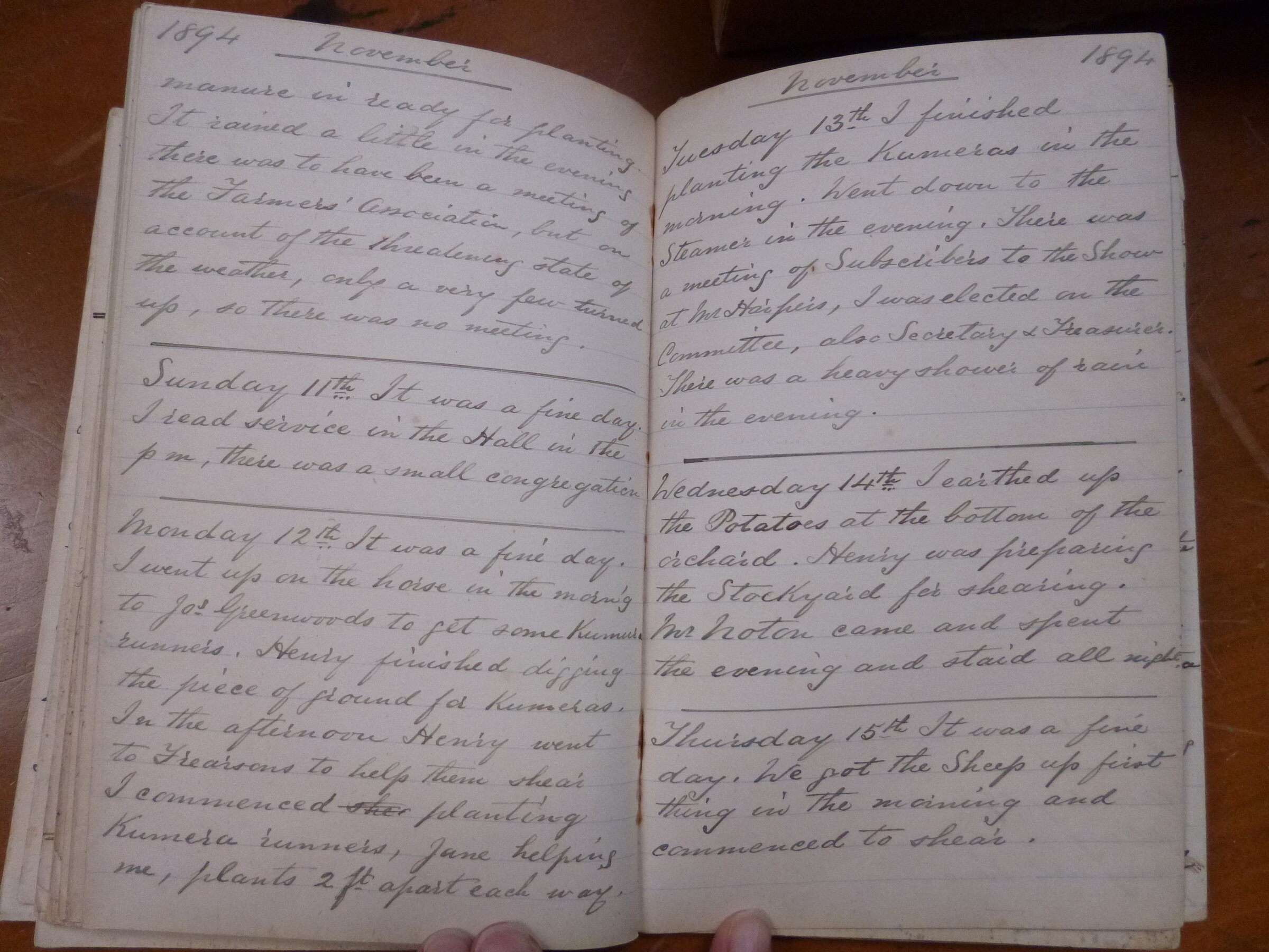 Original CS Clarke diary page