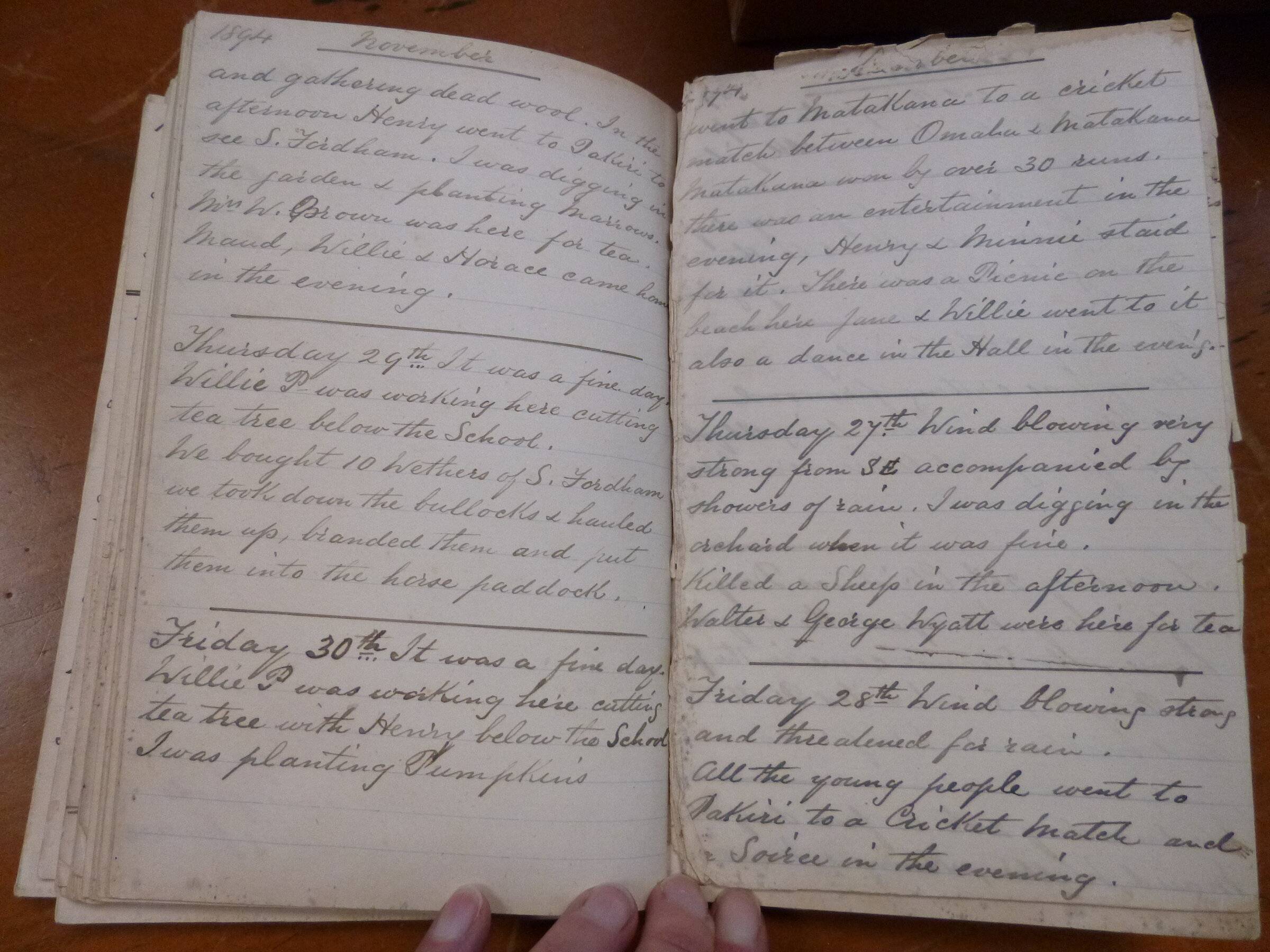Original CS Clarke diary page