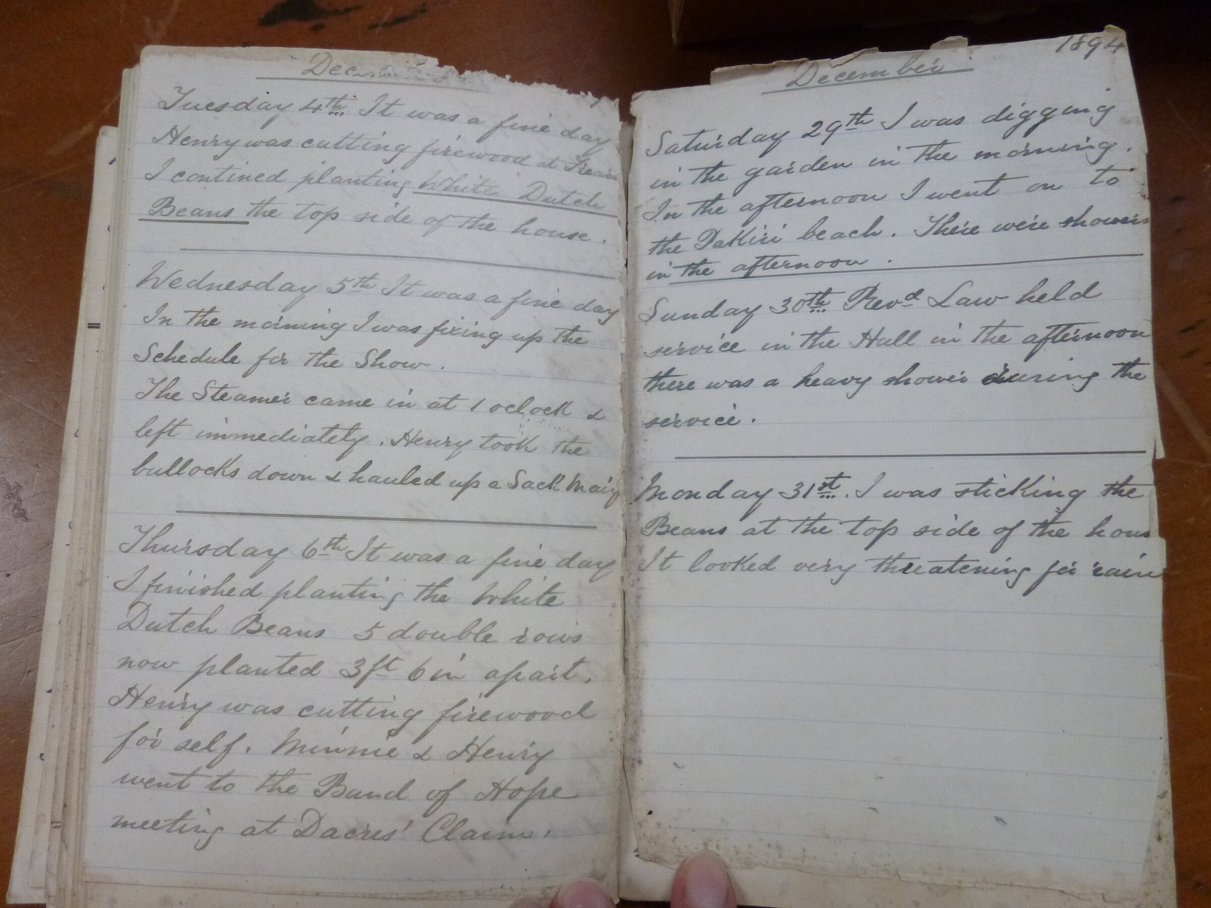 Original CS Clarke diary page