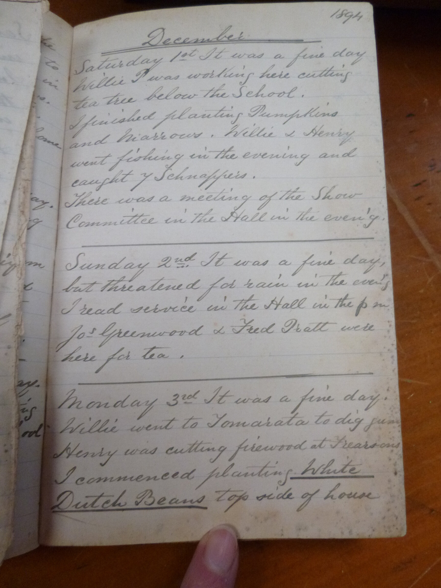 Original CS Clarke diary page