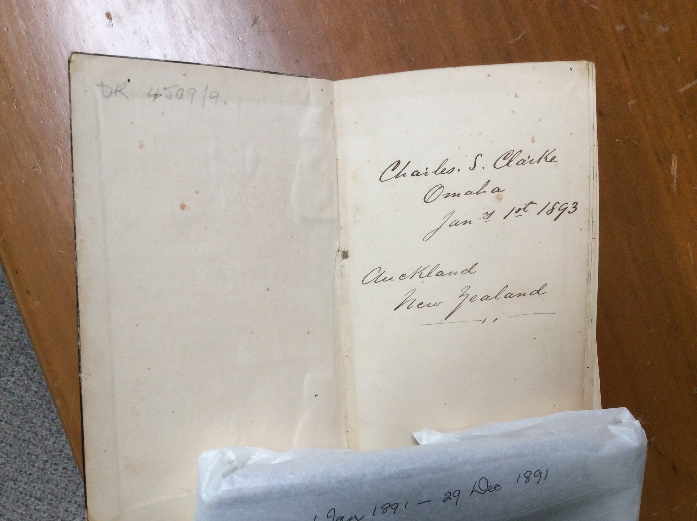 Original CS Clarke diary page