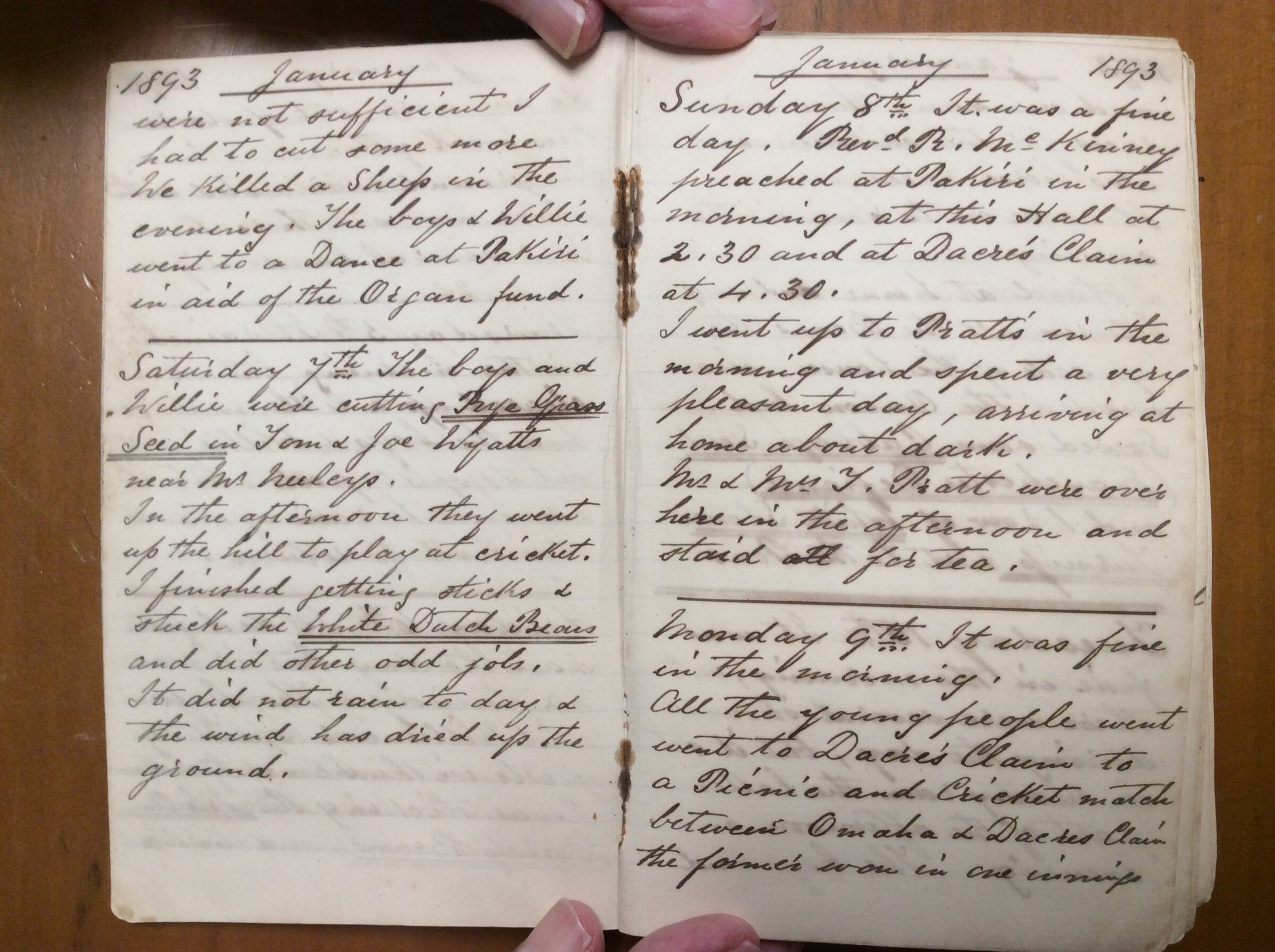 Original CS Clarke diary page