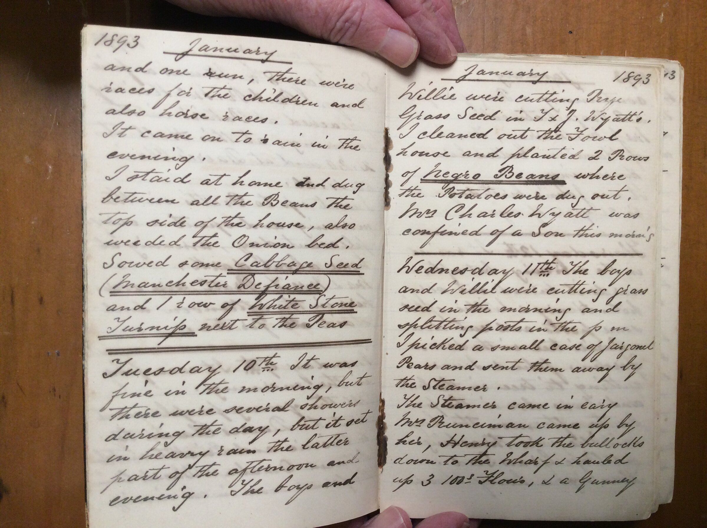 Original CS Clarke diary page