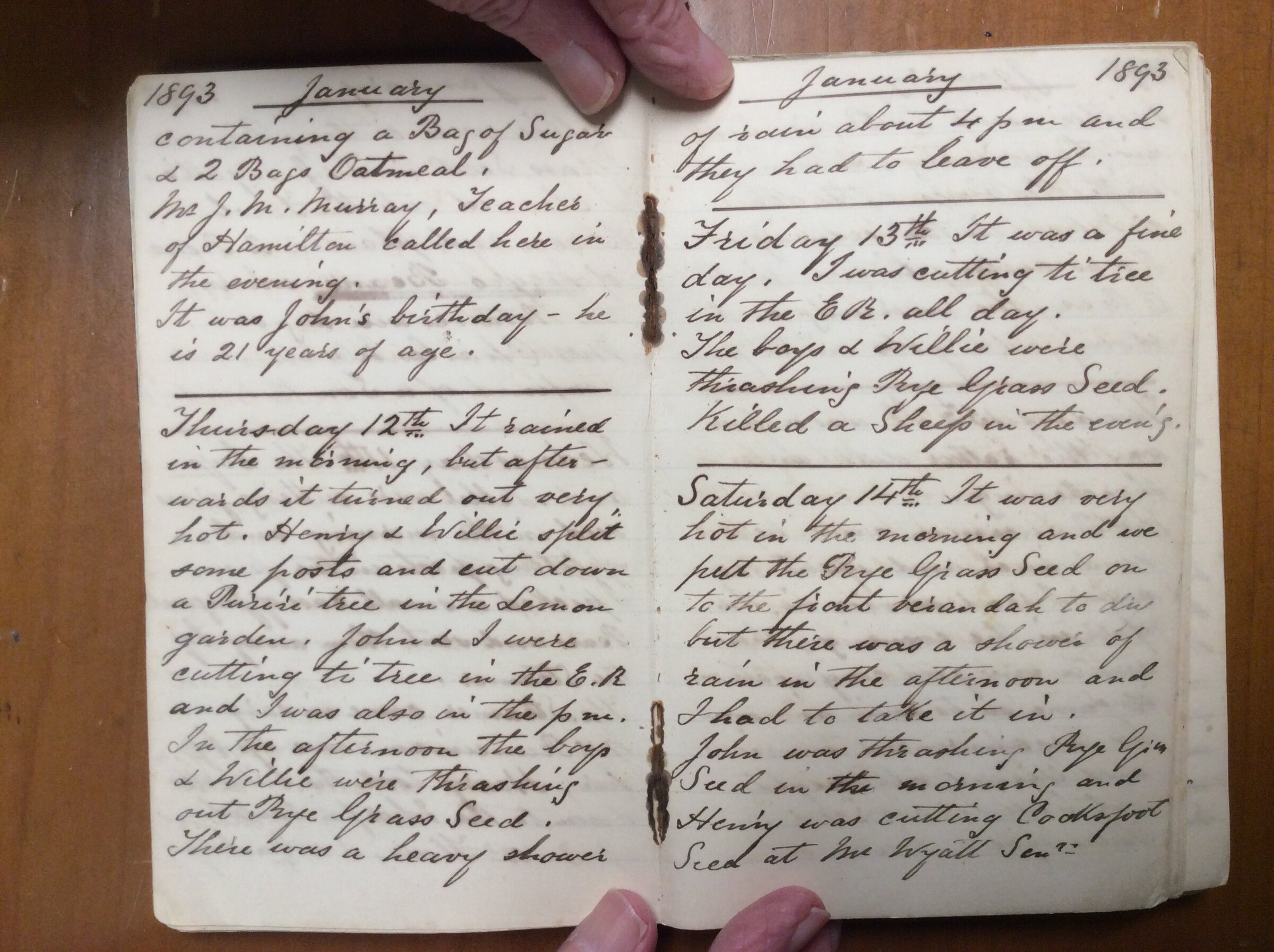 Original CS Clarke diary page