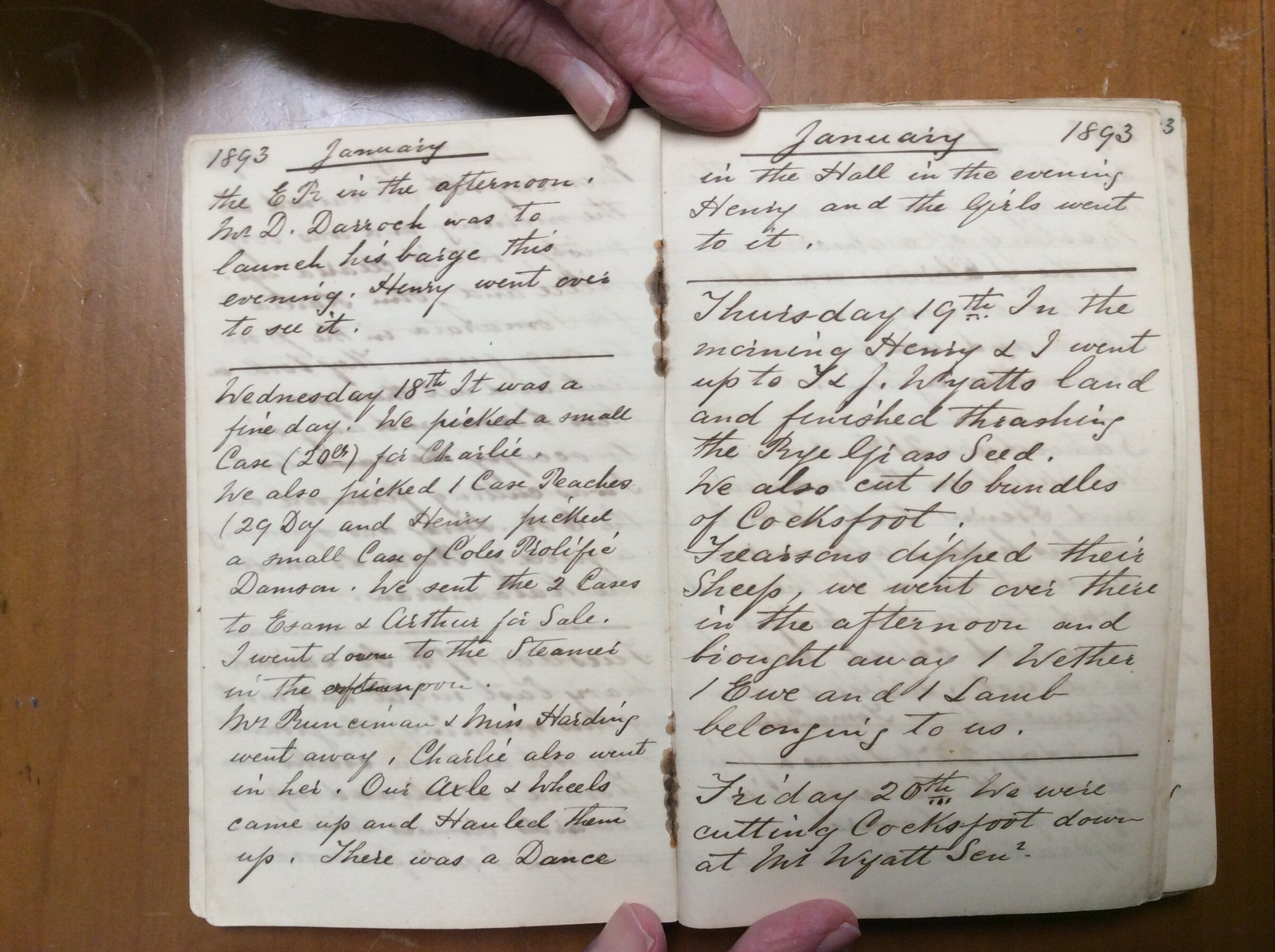 Original CS Clarke diary page