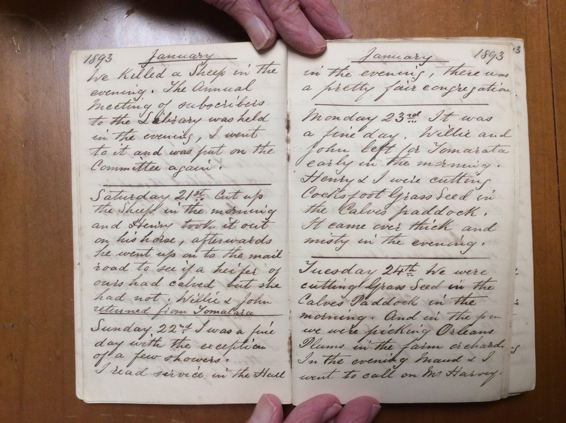 Original CS Clarke diary page