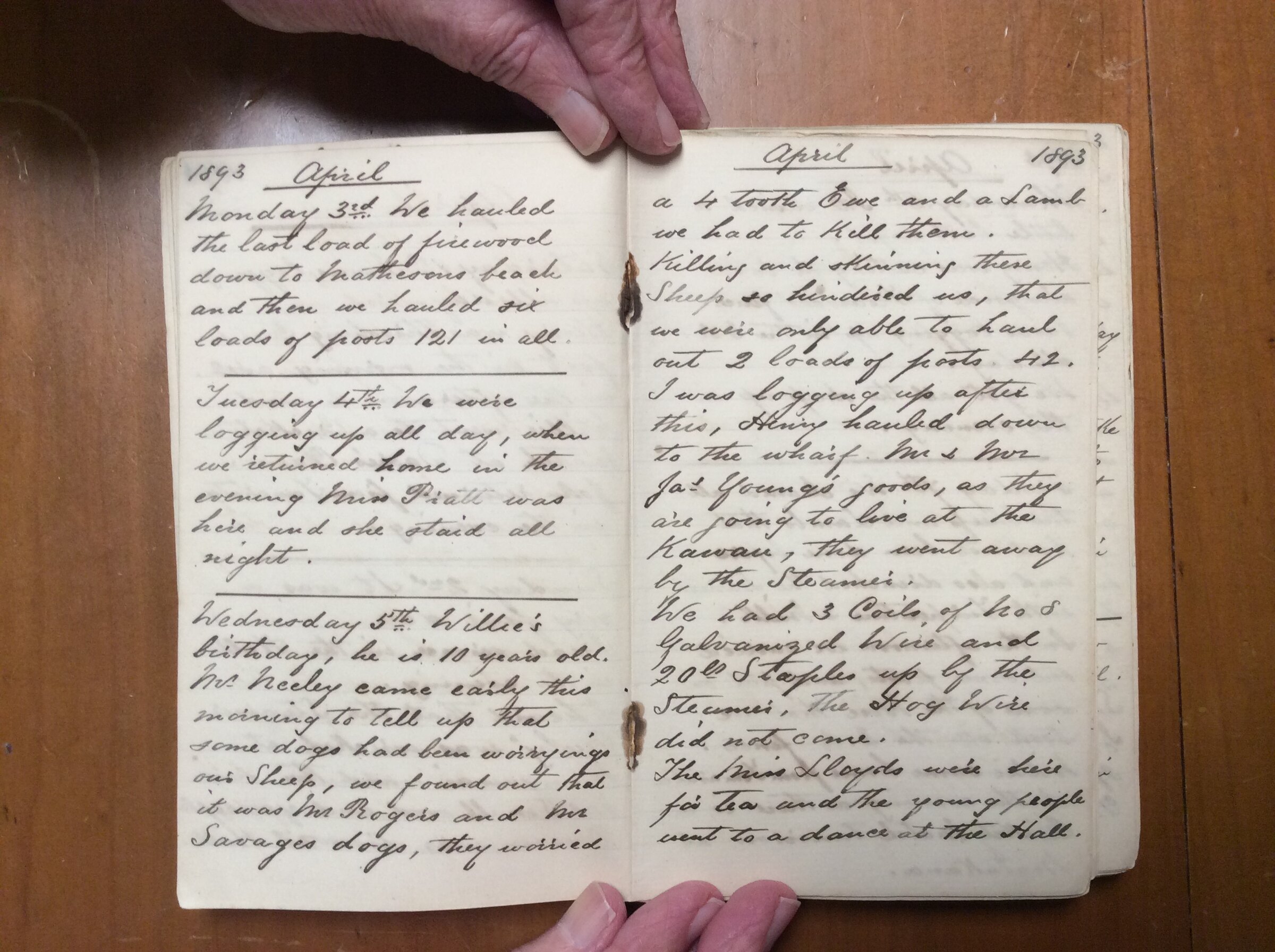 Original CS Clarke diary page