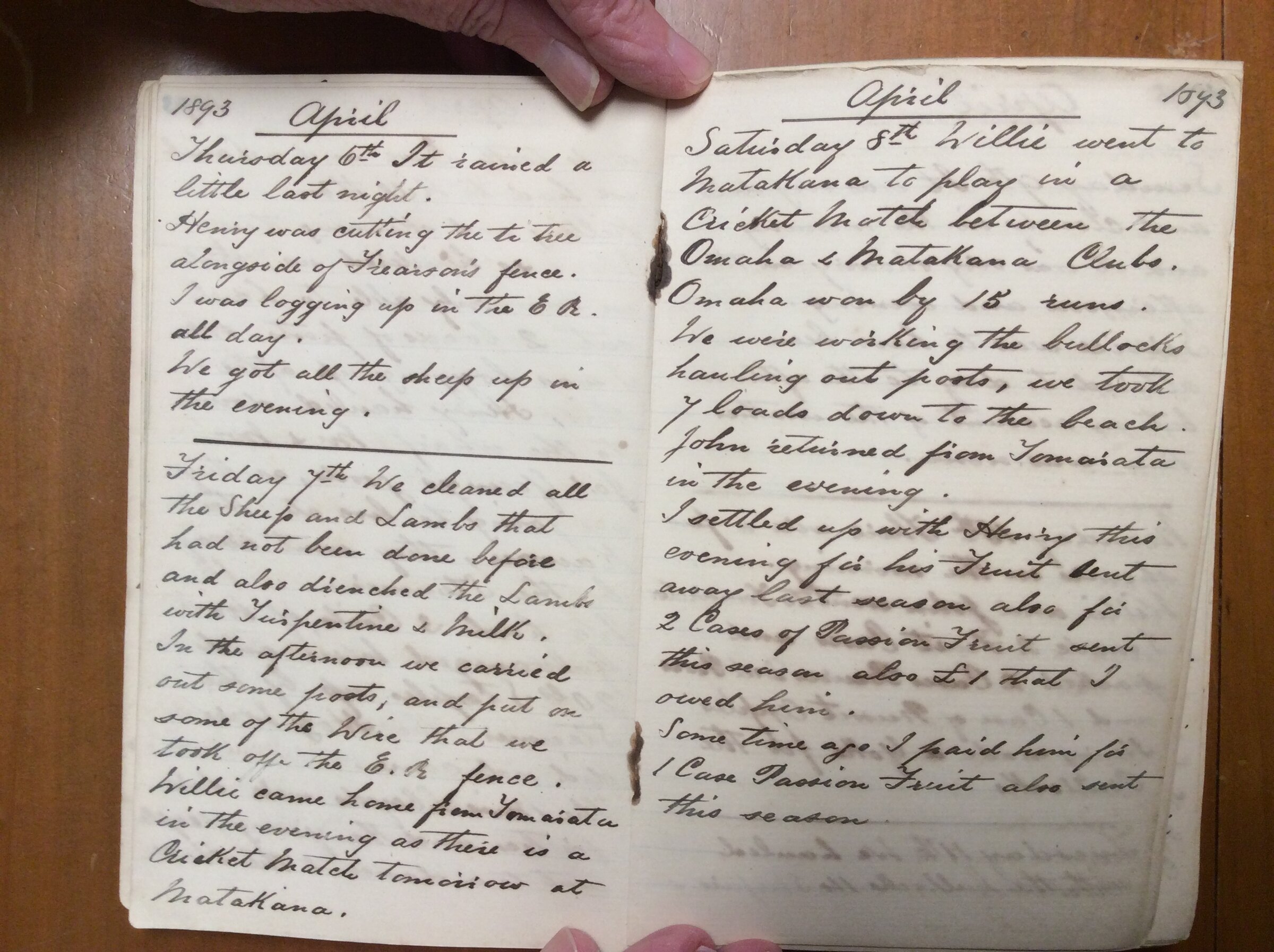 Original CS Clarke diary page