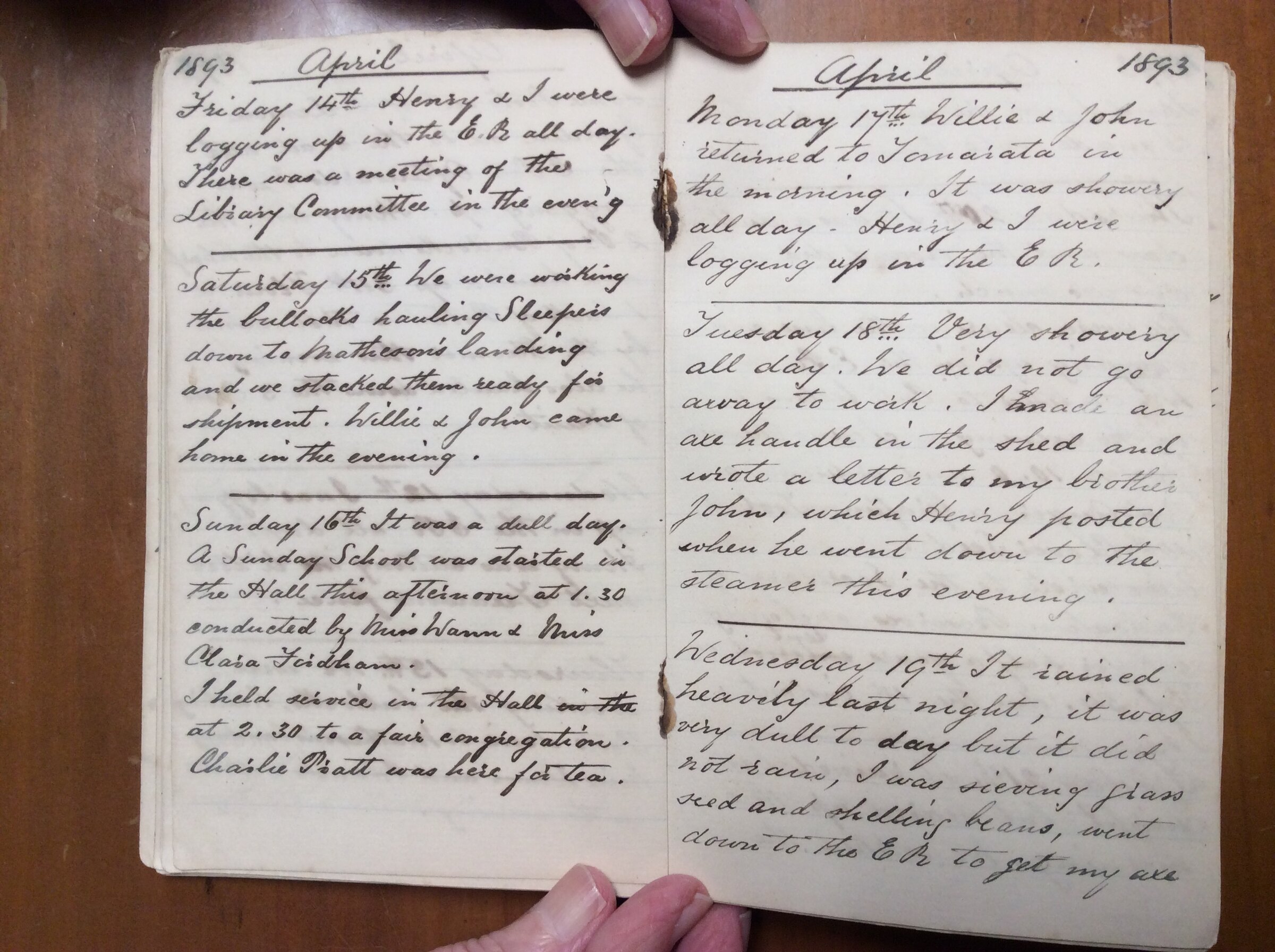Original CS Clarke diary page