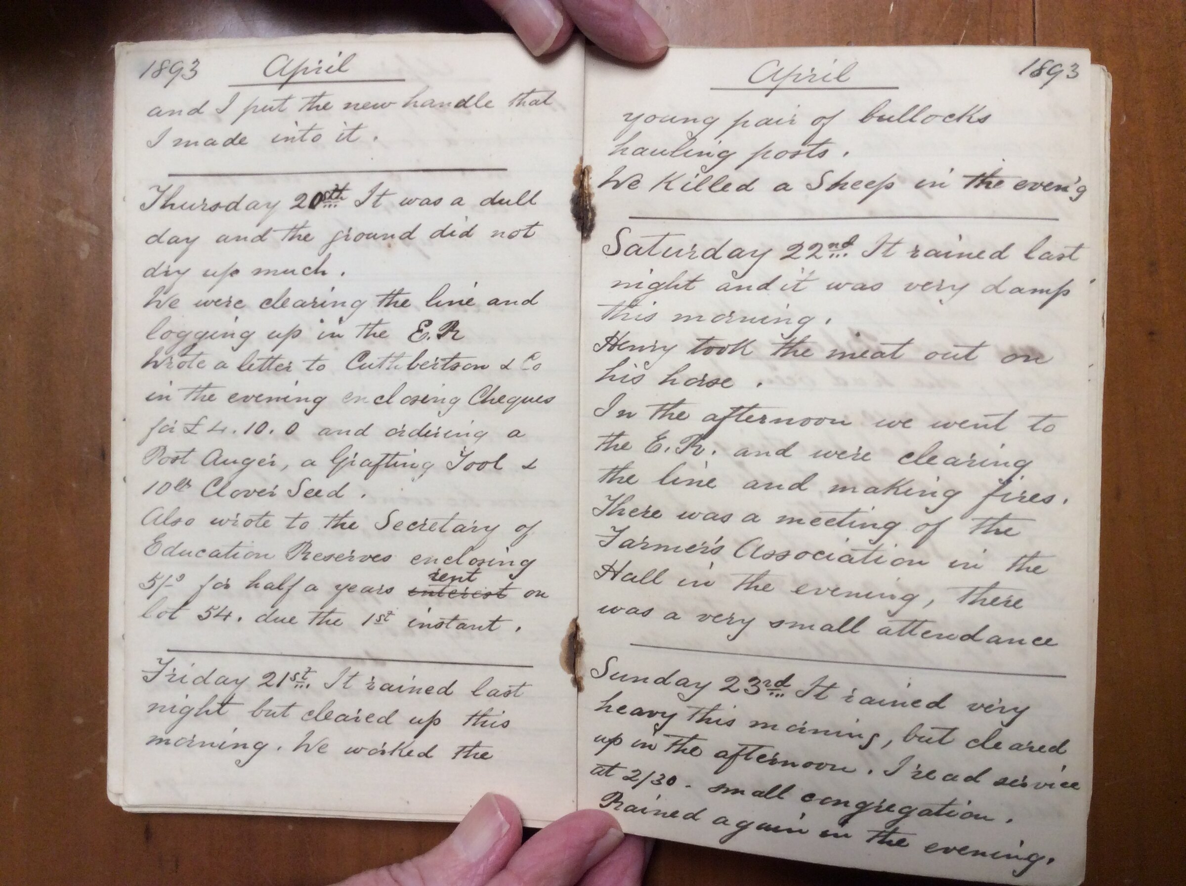 Original CS Clarke diary page
