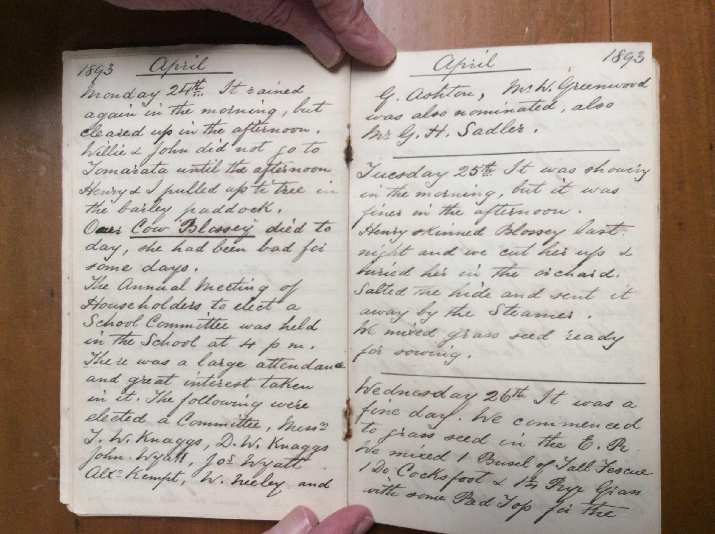 Original CS Clarke diary page