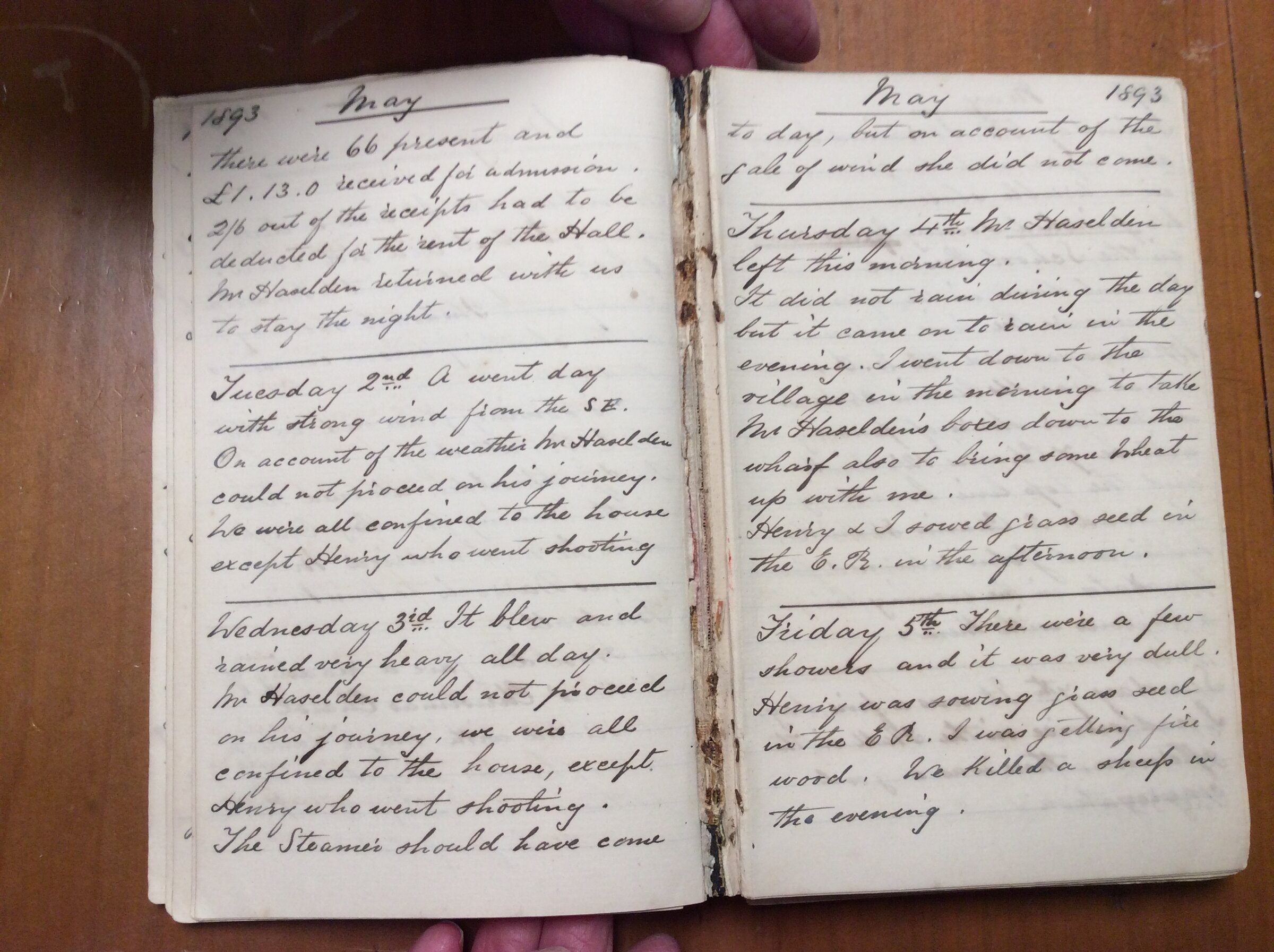Original CS Clarke diary page