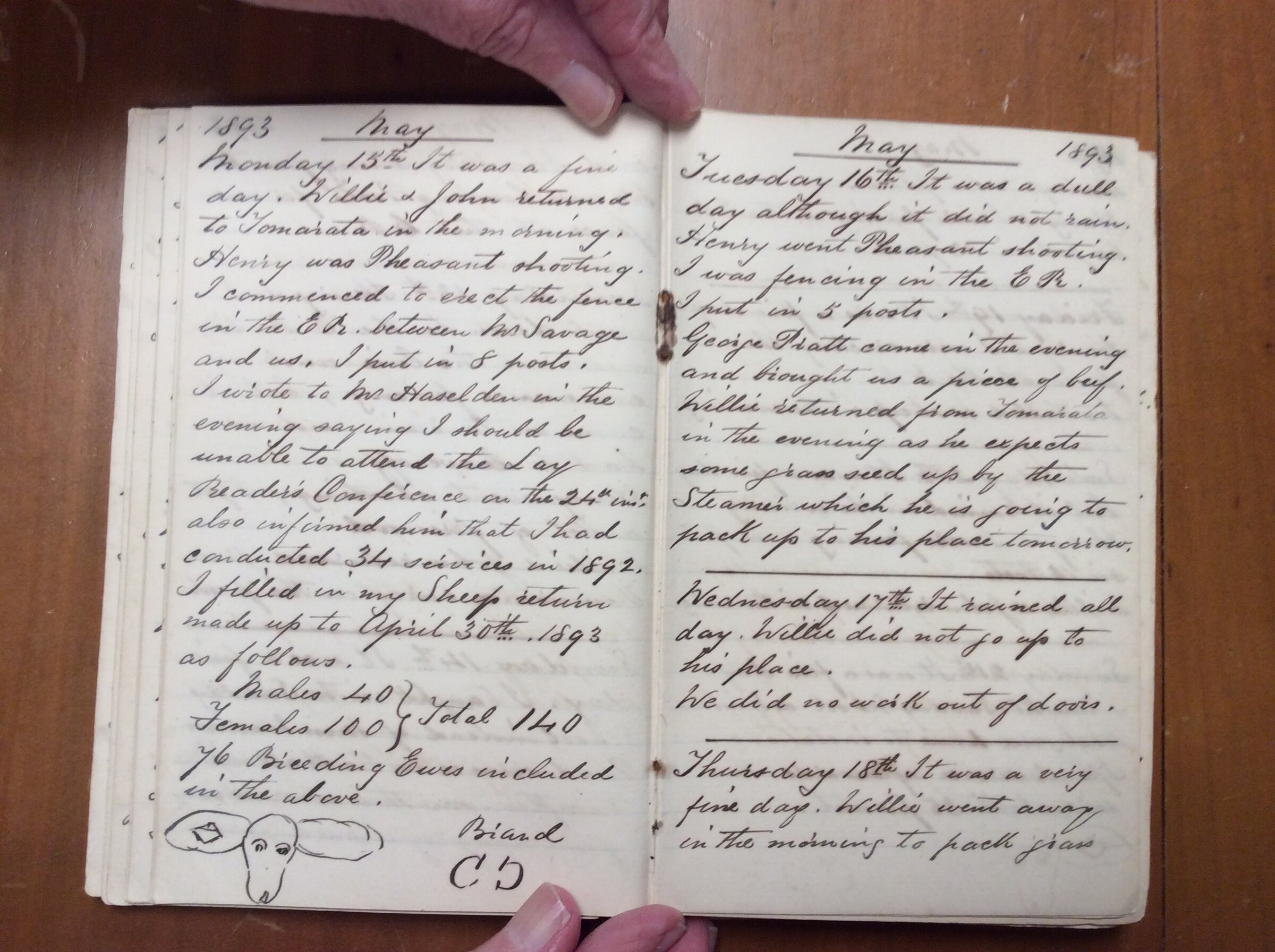 Original CS Clarke diary page