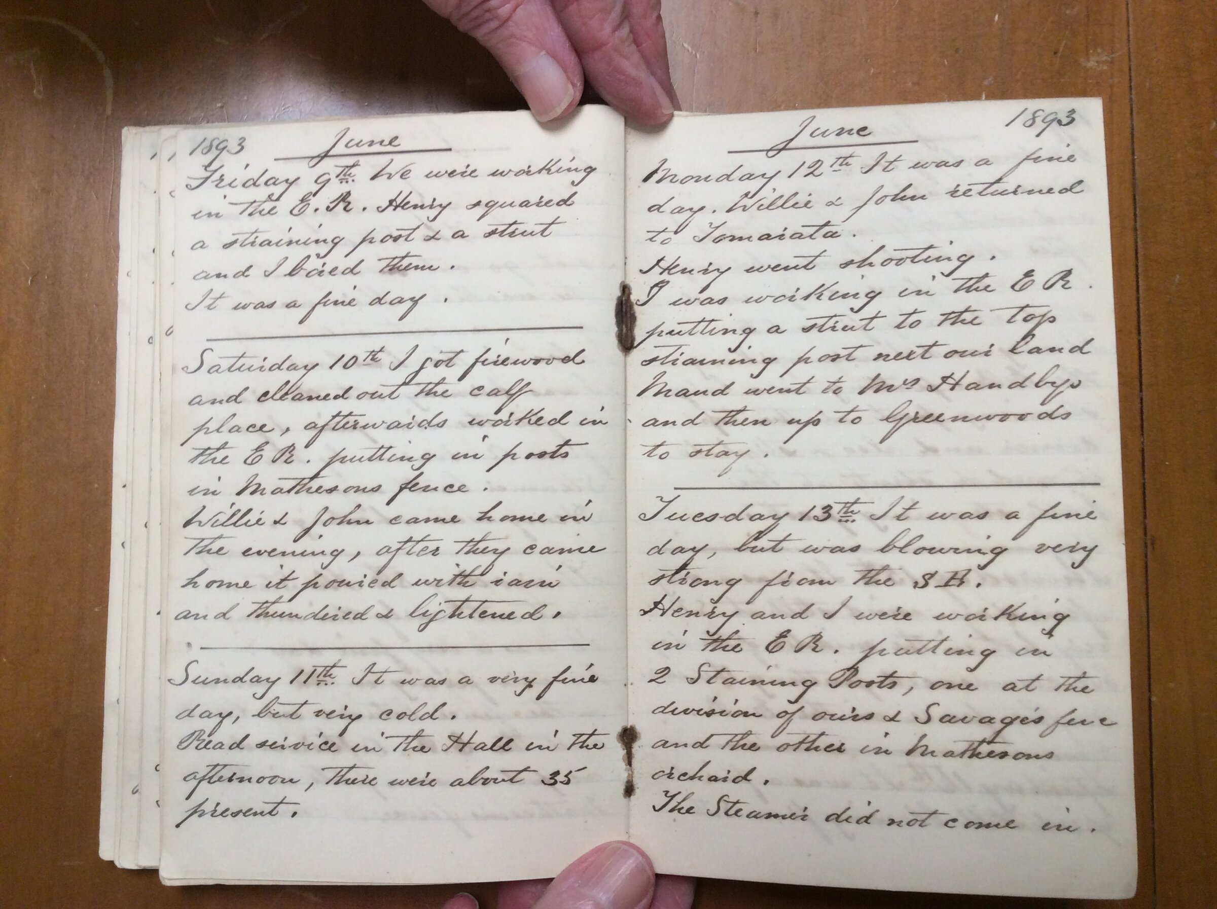 Original CS Clarke diary page