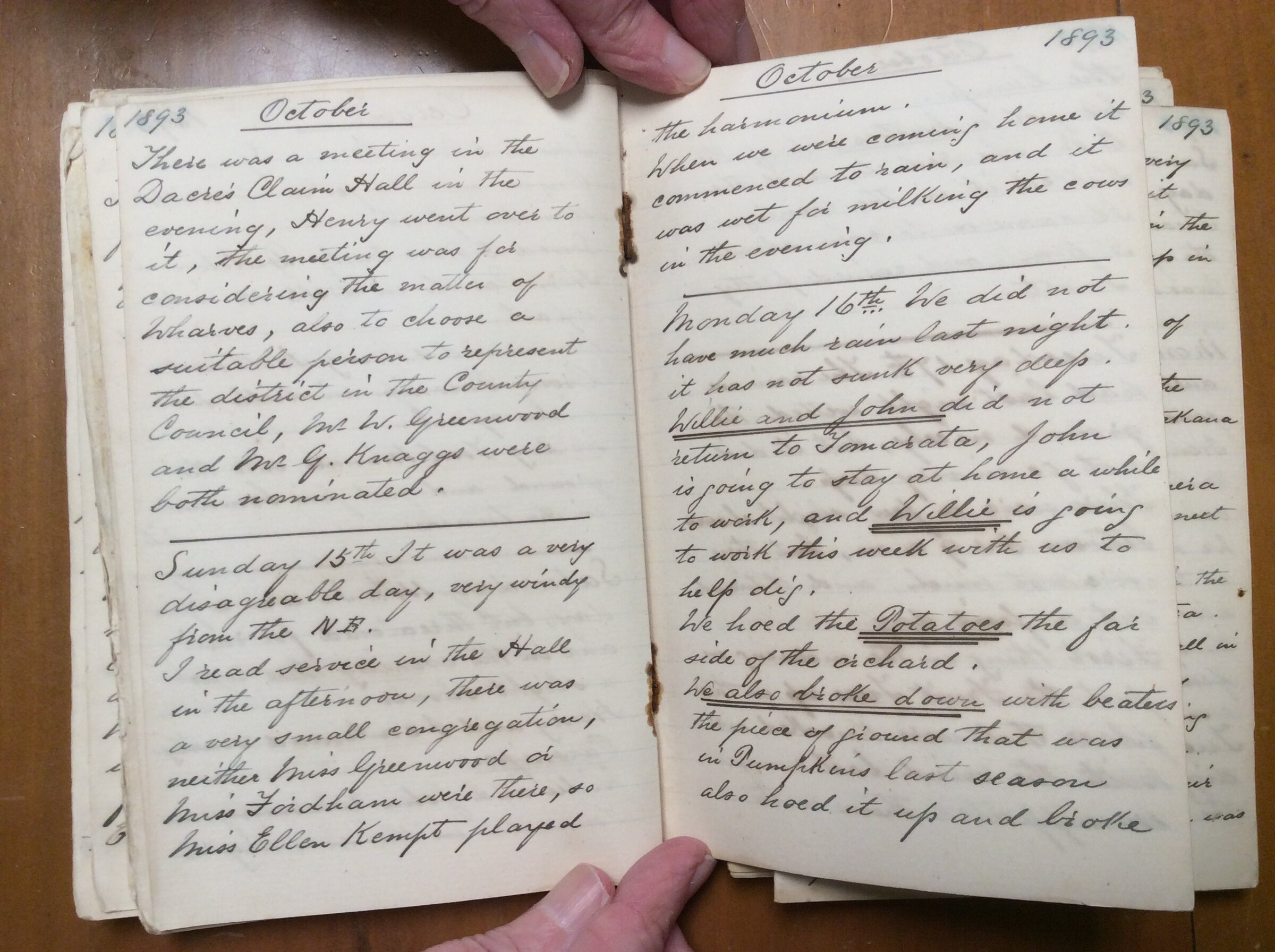 Original CS Clarke diary page