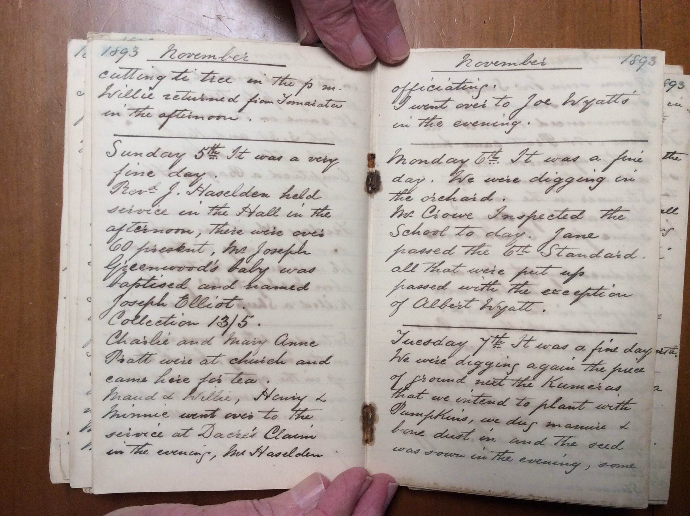 Original CS Clarke diary page