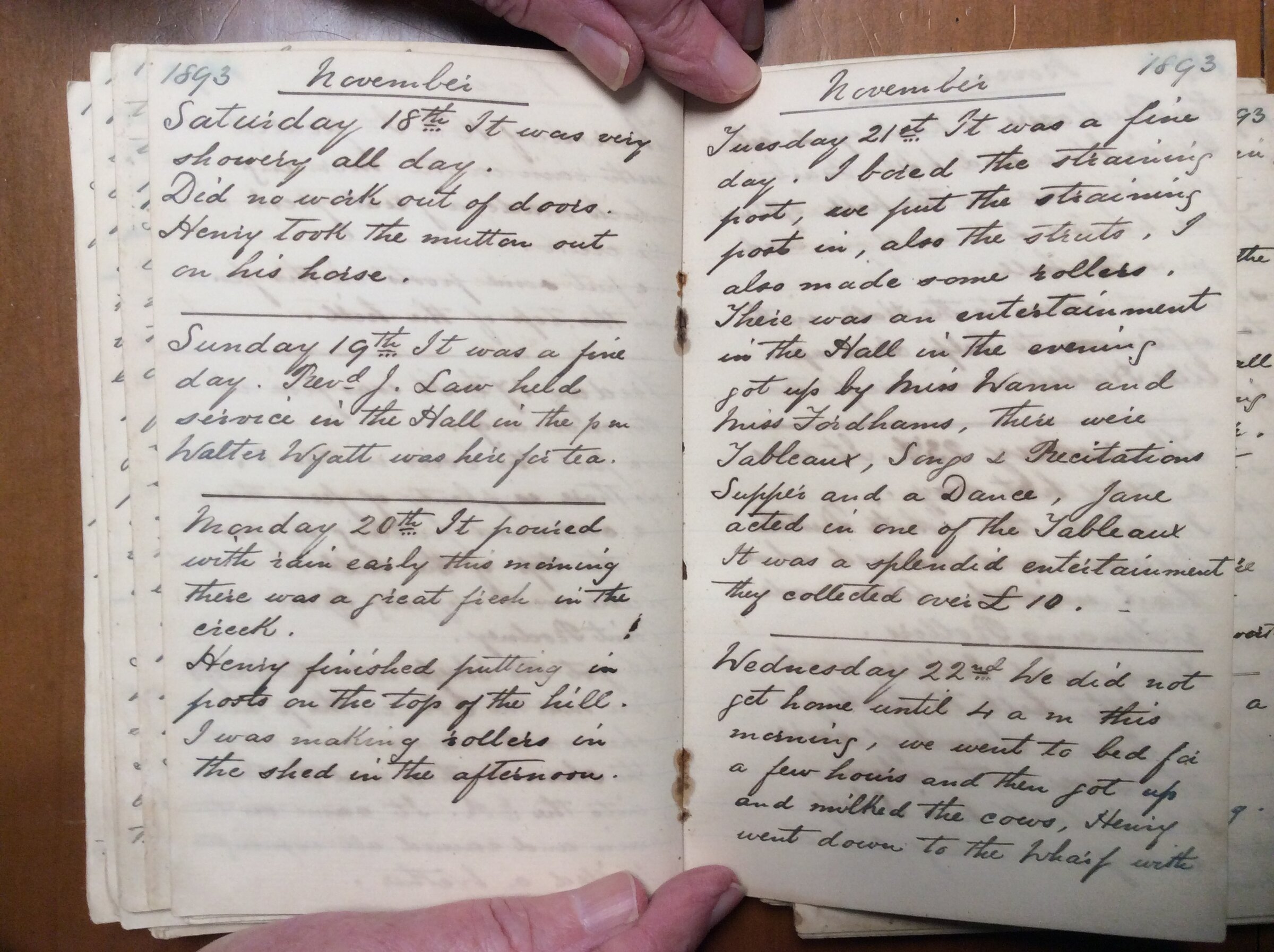 Original CS Clarke diary page