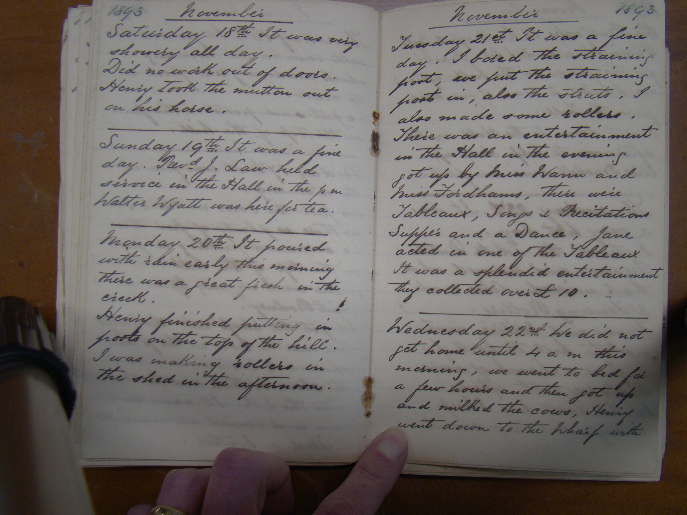Original CS Clarke diary page